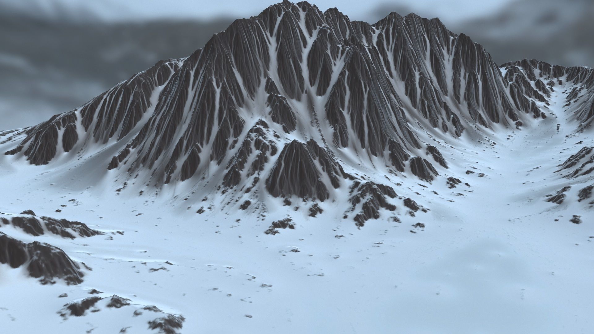 Snow Mountain 3D model_2