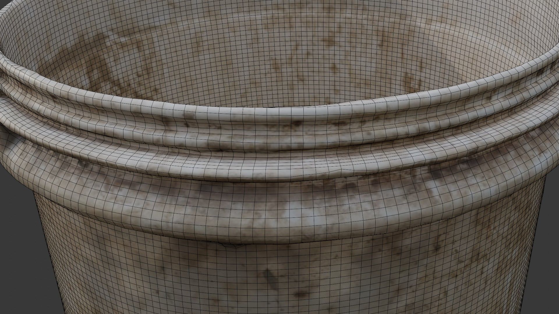 Dirty Plastic Bucket Scan Low-poly 3D model_6