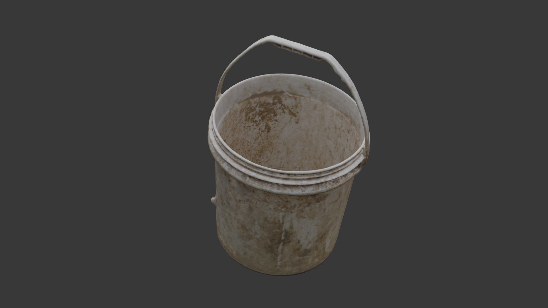Dirty Plastic Bucket Scan Low-poly 3D model_4