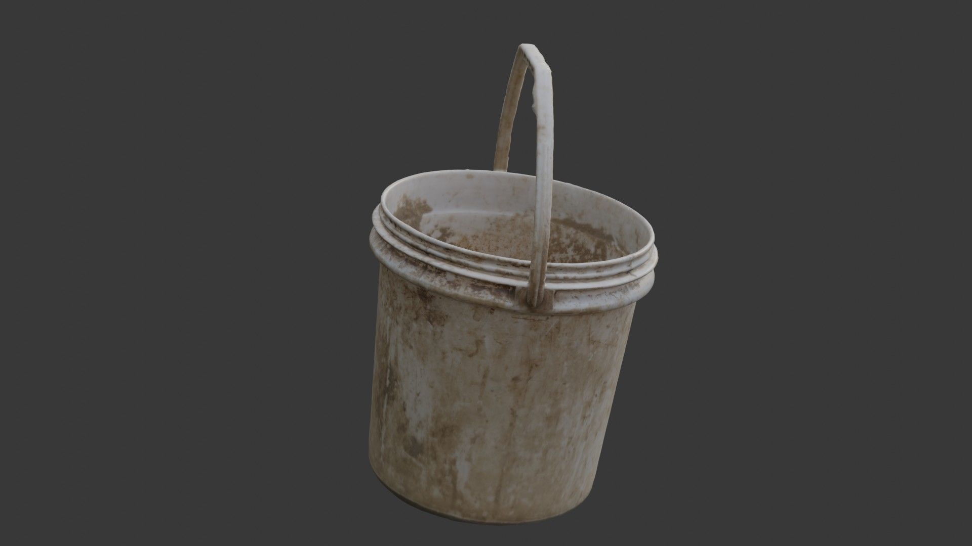 Dirty Plastic Bucket Scan Low-poly 3D model_3