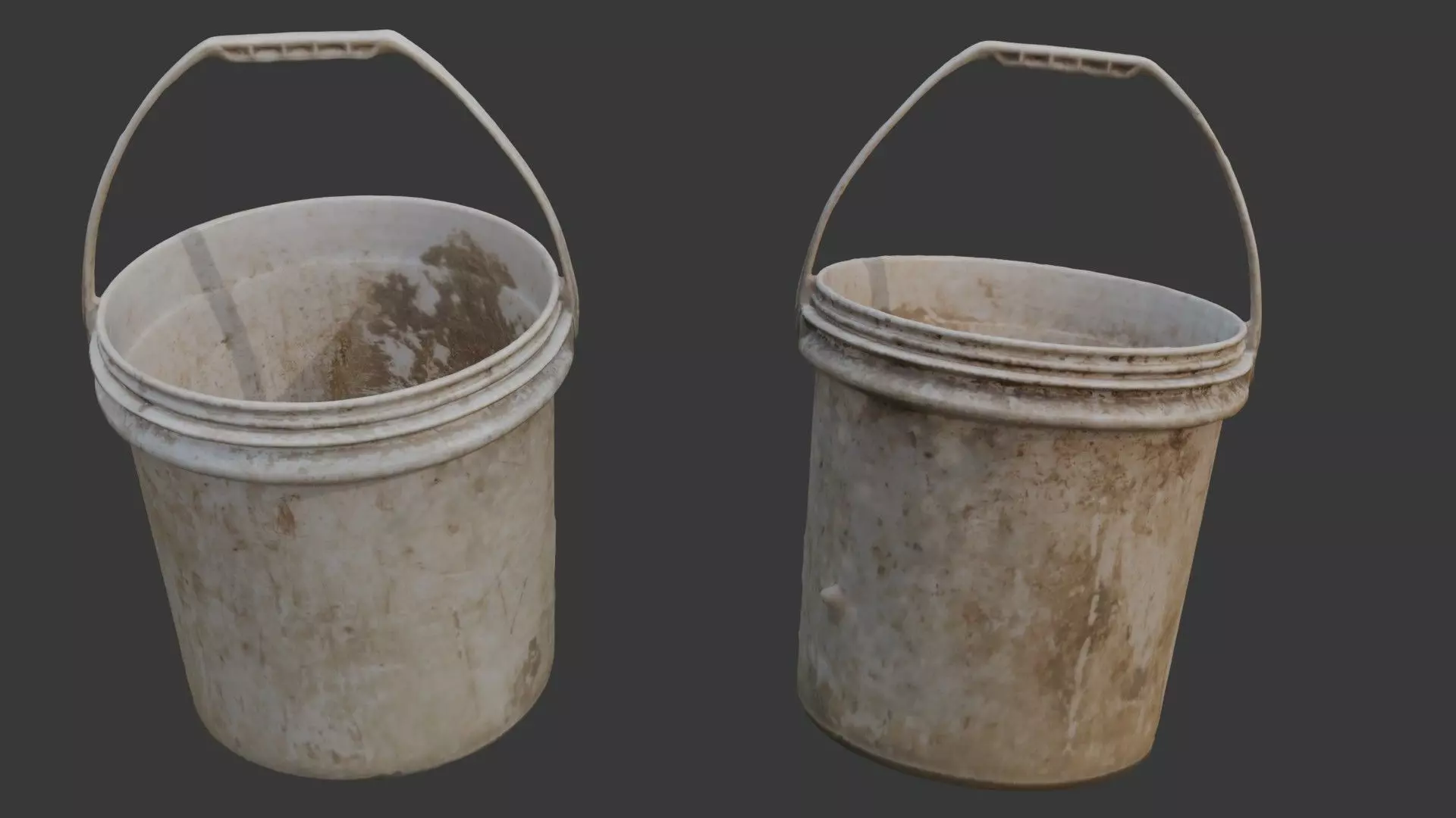 Dirty Plastic Bucket Scan Low-poly 3D model_0