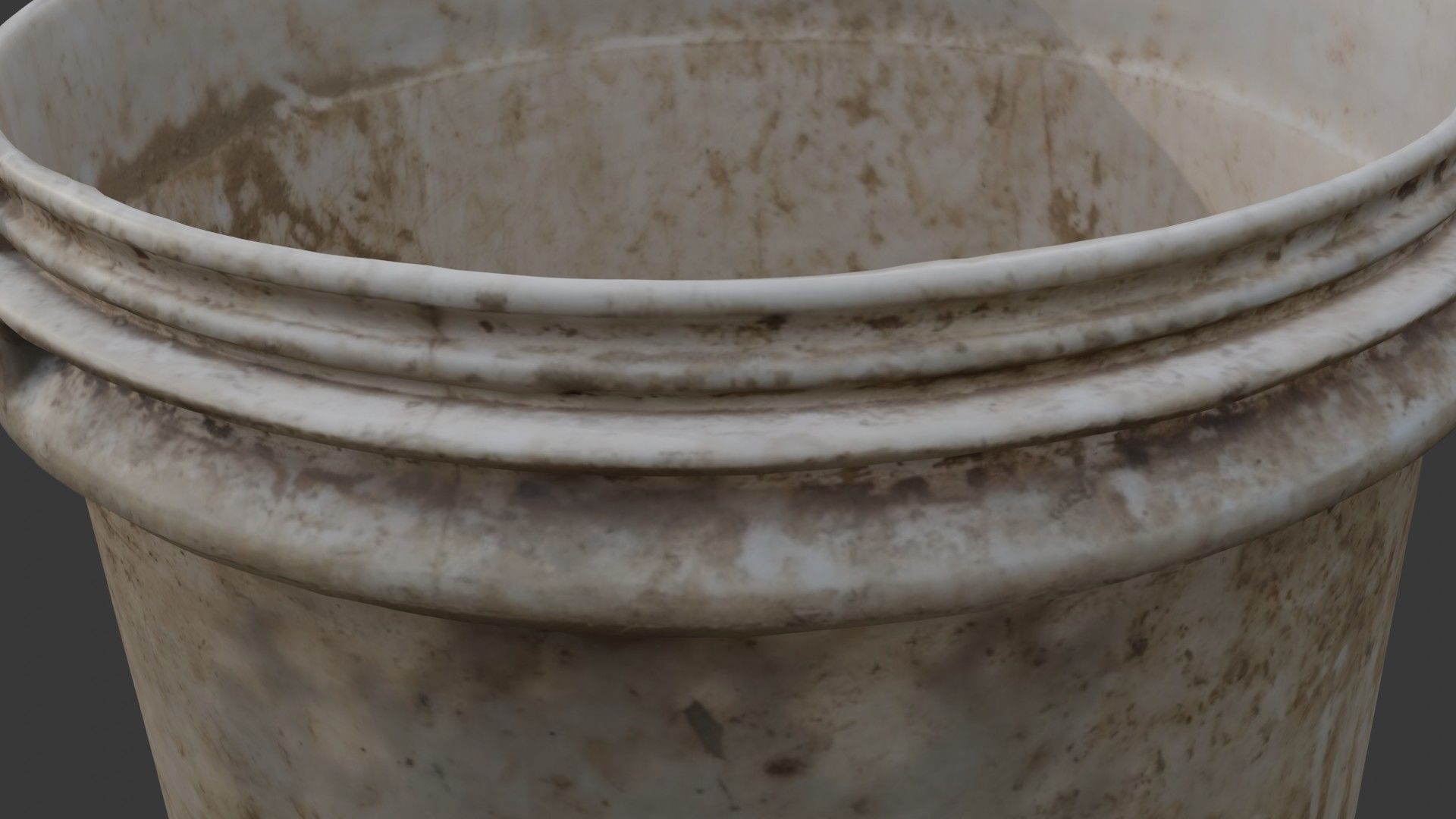 Dirty Plastic Bucket Scan Low-poly 3D model_7