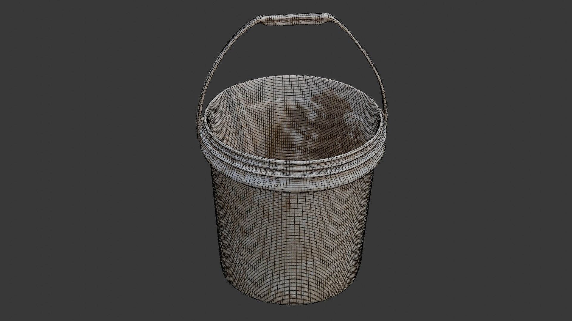 Dirty Plastic Bucket Scan Low-poly 3D model_2