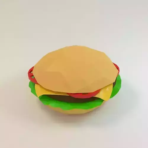 hamburger cheeseburger low poly style Low-poly 3D model