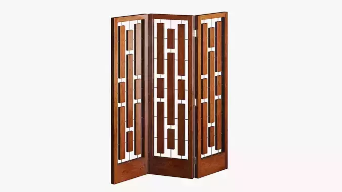 Folding three-leaf screen 3D model