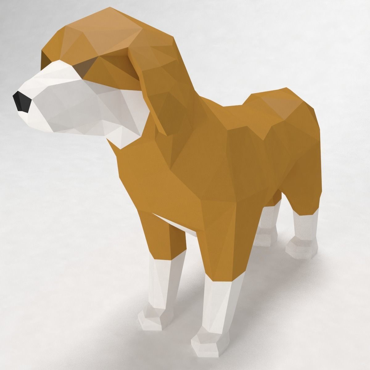 dog low poly style Low-poly 3D model