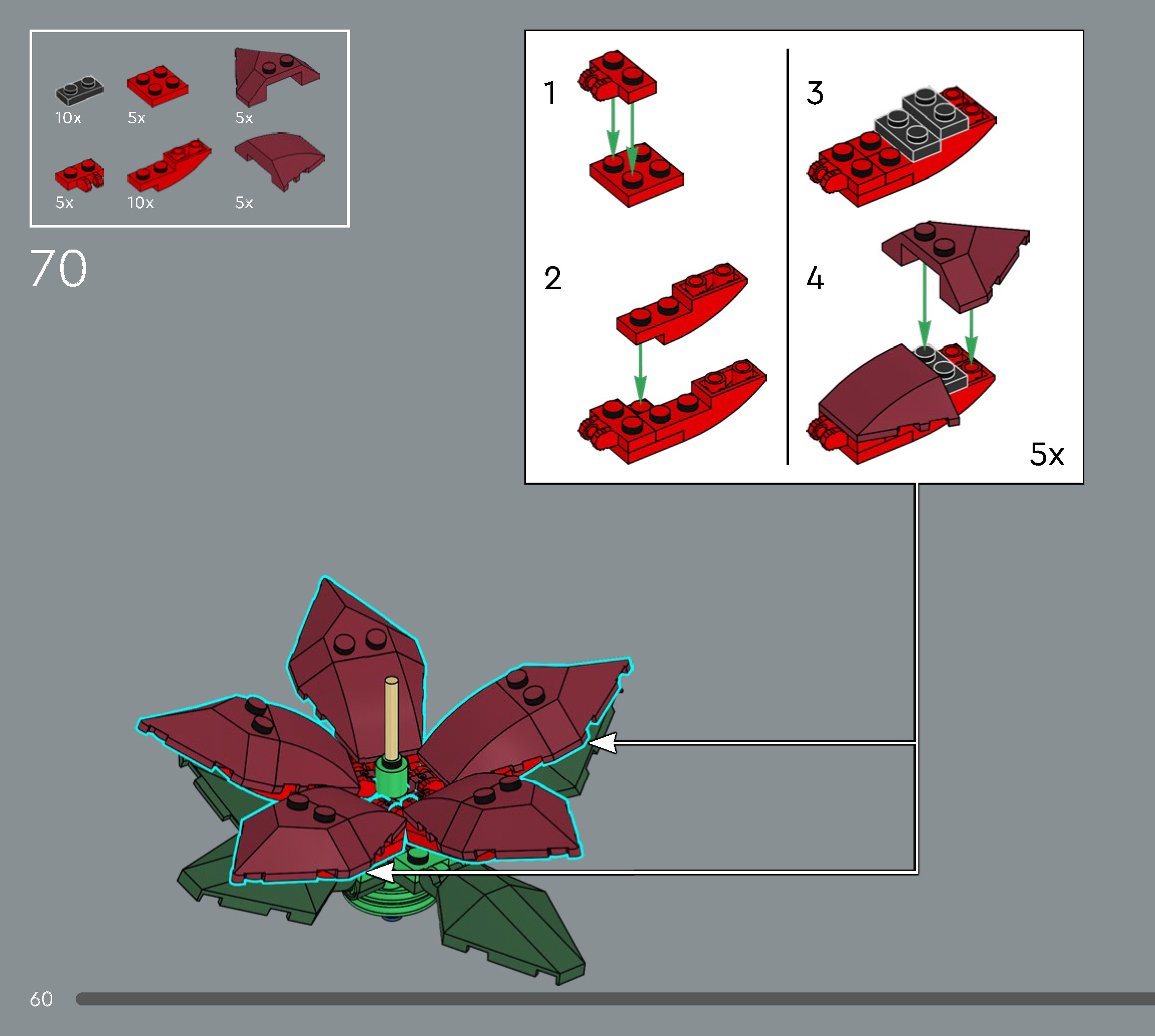 Wikibricks3D - 10370 Poinsettia 3D print model_56
