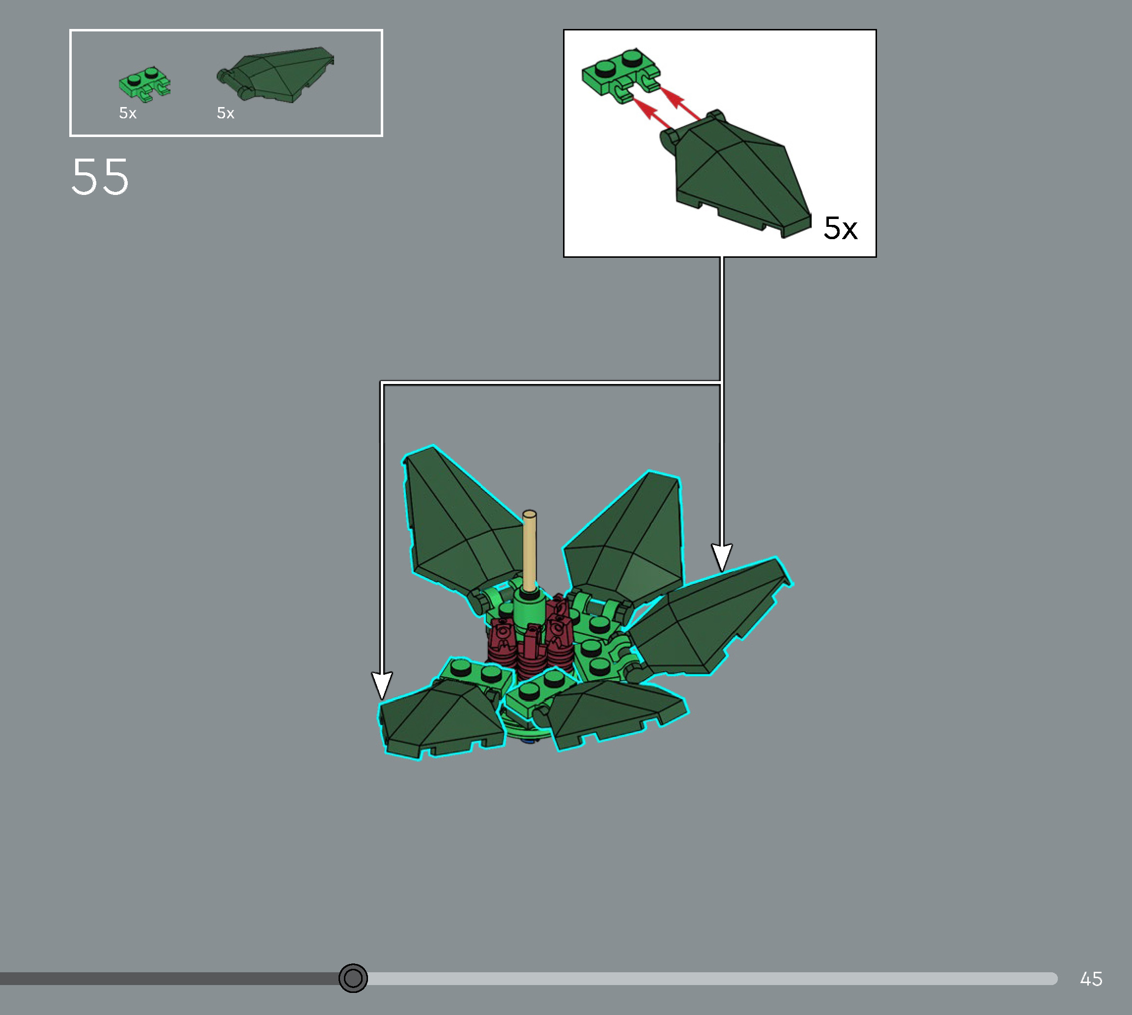Wikibricks3D - 10370 Poinsettia 3D print model_41