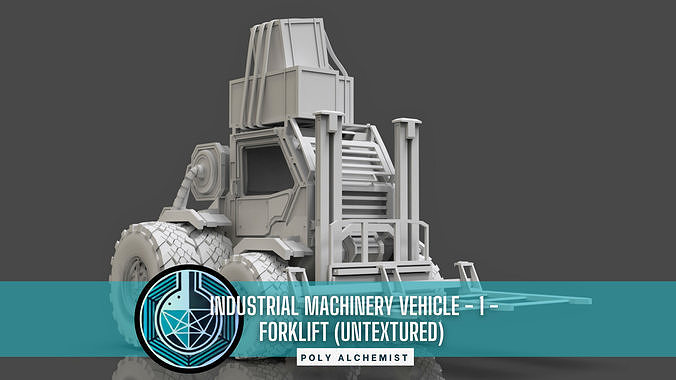 Industrial Machinery Vehicle -1 - Forklift - Untextured 3D model