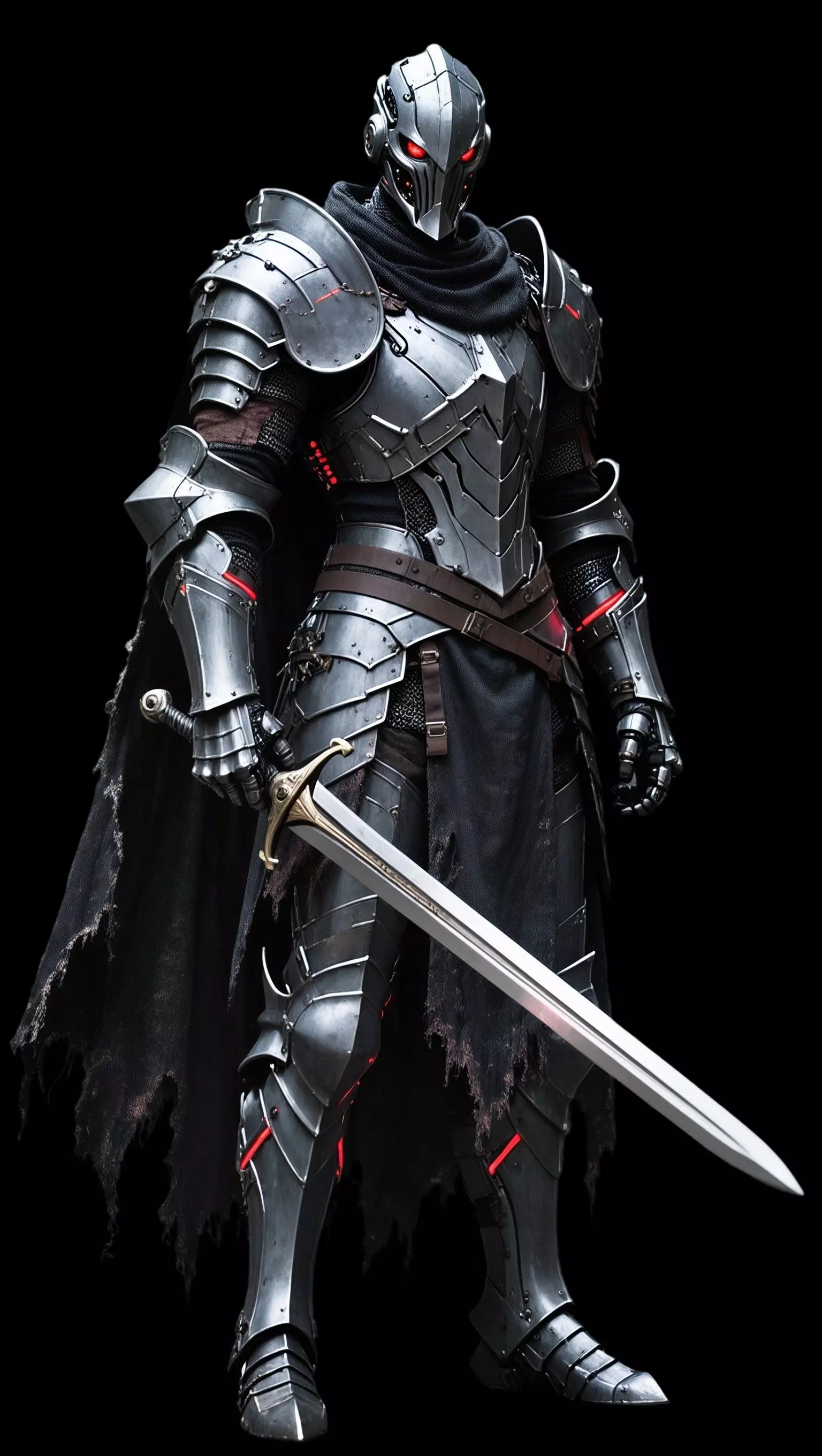 Medieval Dark Warrior 3D model_0
