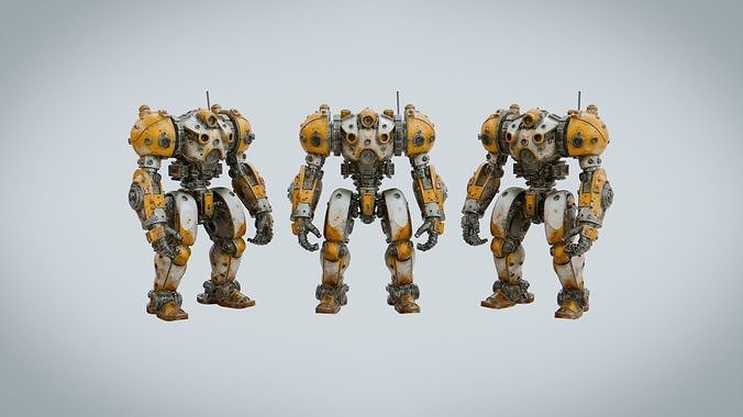 Desert Scout Robot Rigged and Animated Low-poly 3D model