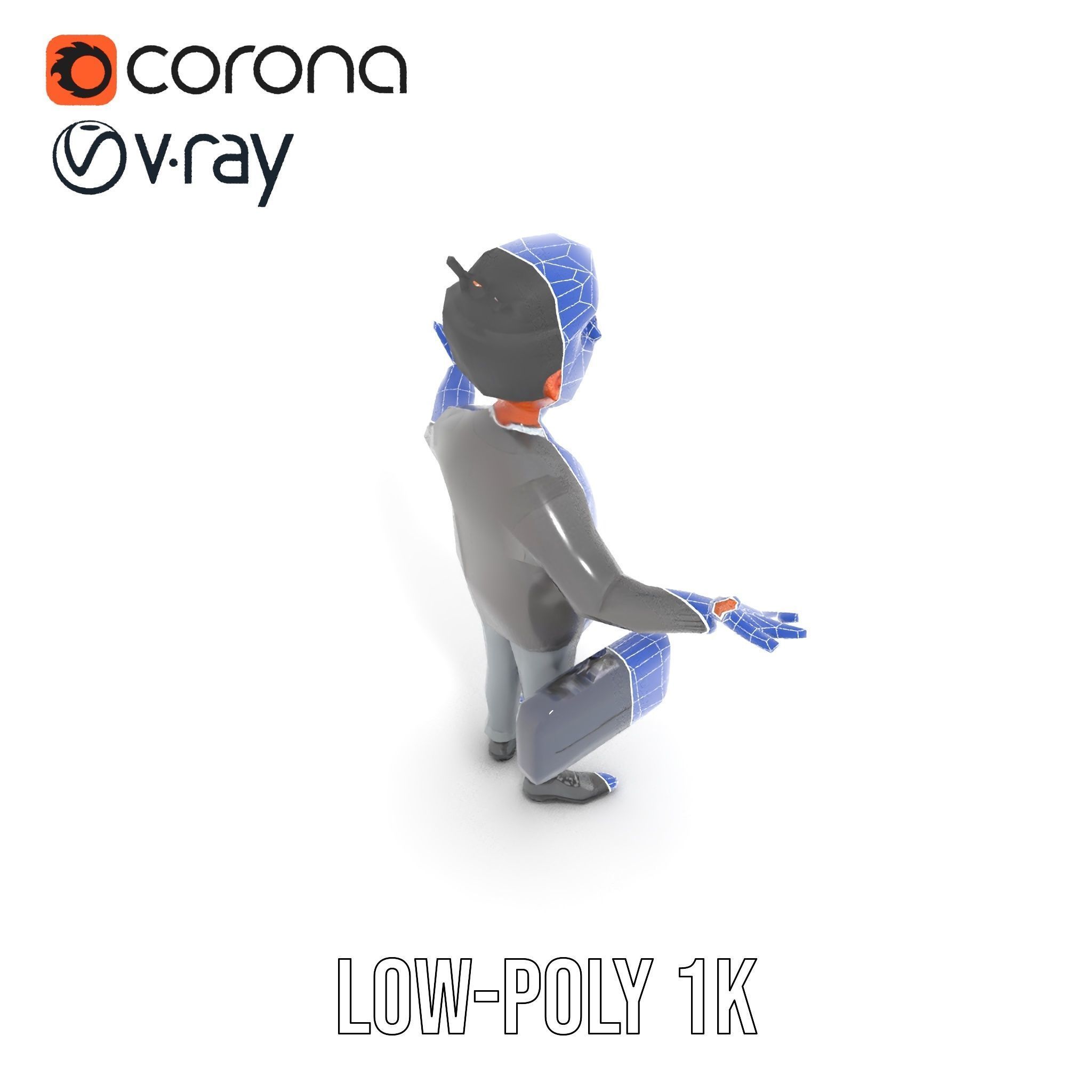 Professional Businessman D Model Rigged and Animated Low-poly 3D model_30