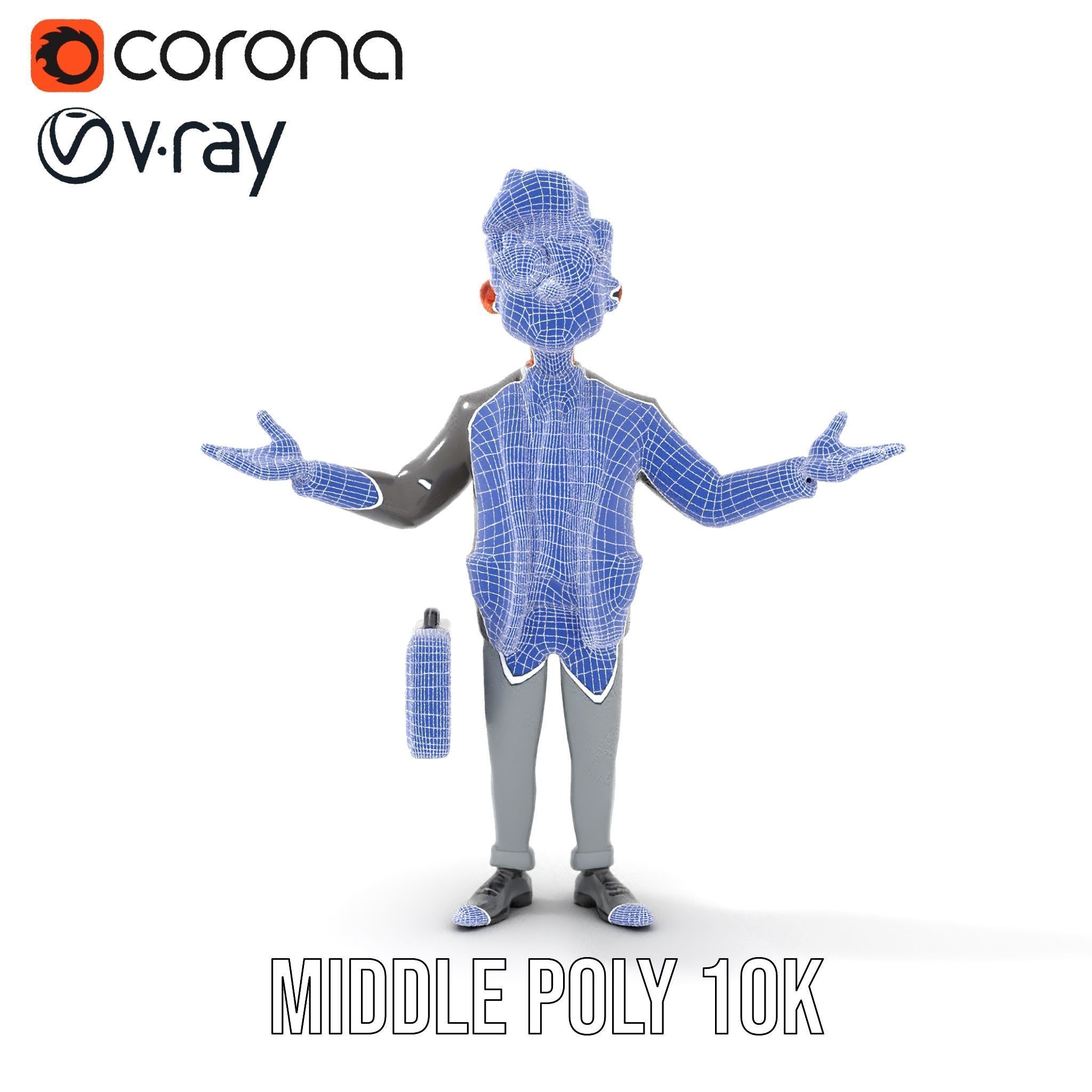 Professional Businessman D Model Rigged and Animated Low-poly 3D model_26