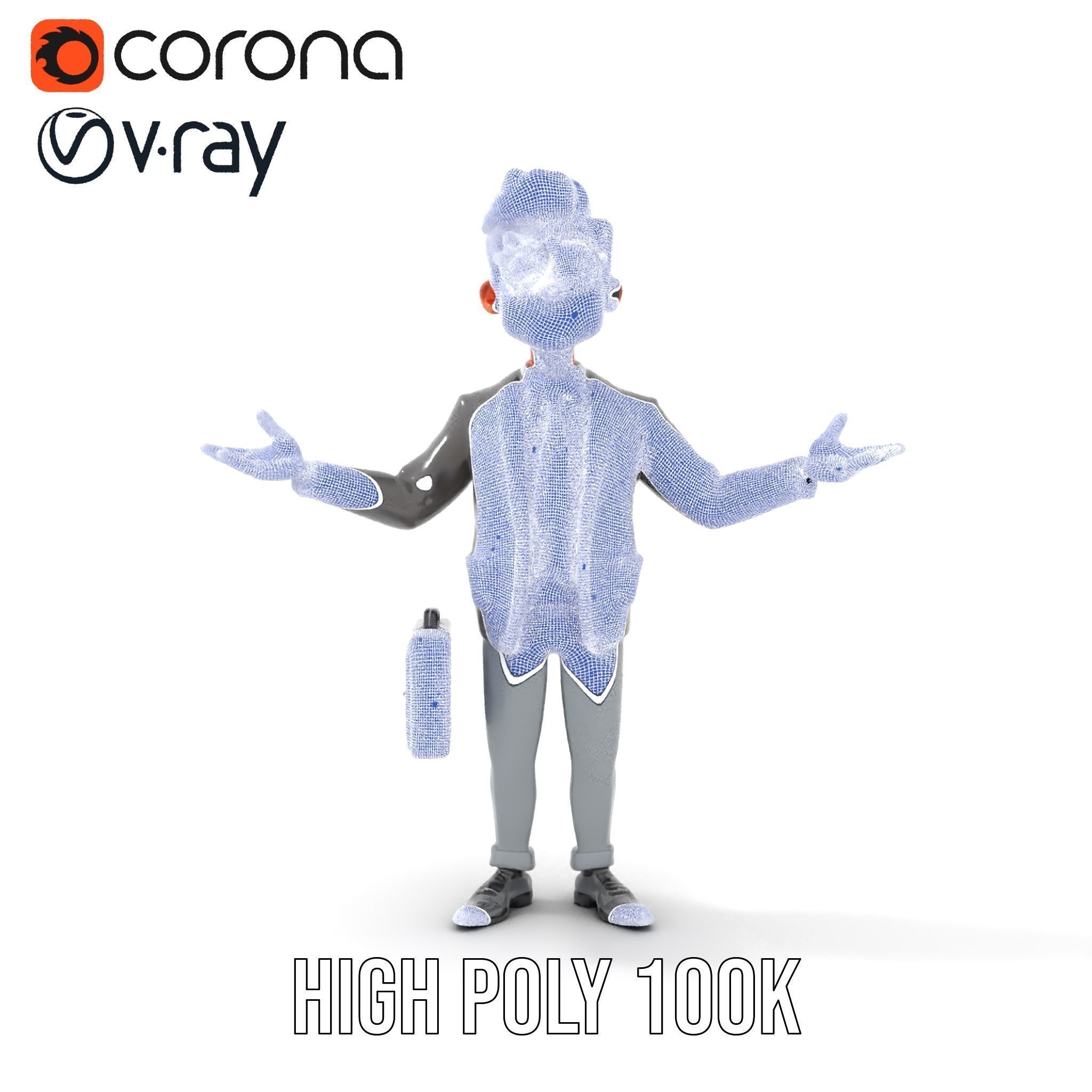 Professional Businessman D Model Rigged and Animated Low-poly 3D model_36