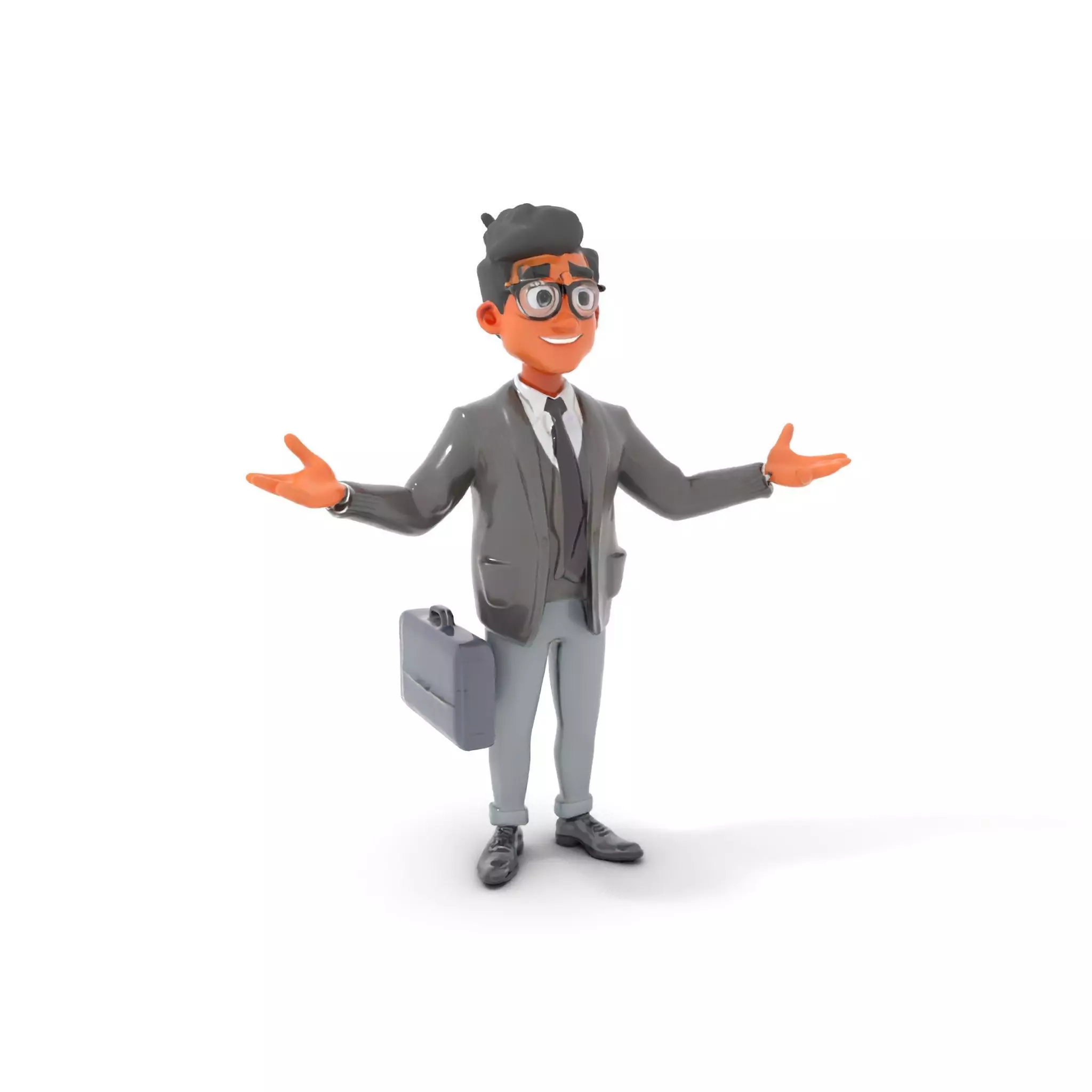 Professional Businessman D Model Rigged and Animated Low-poly 3D model_0