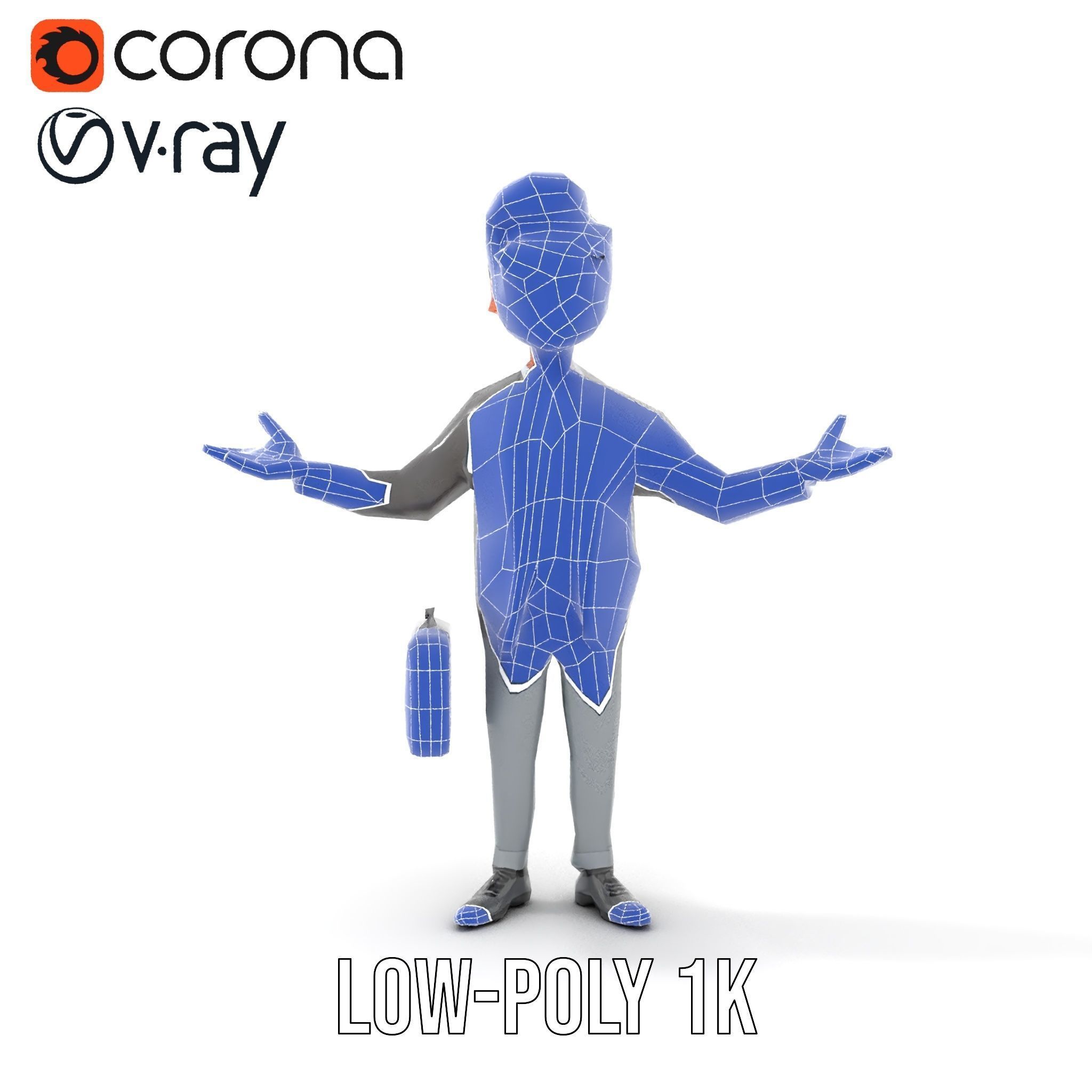 Professional Businessman D Model Rigged and Animated Low-poly 3D model_27