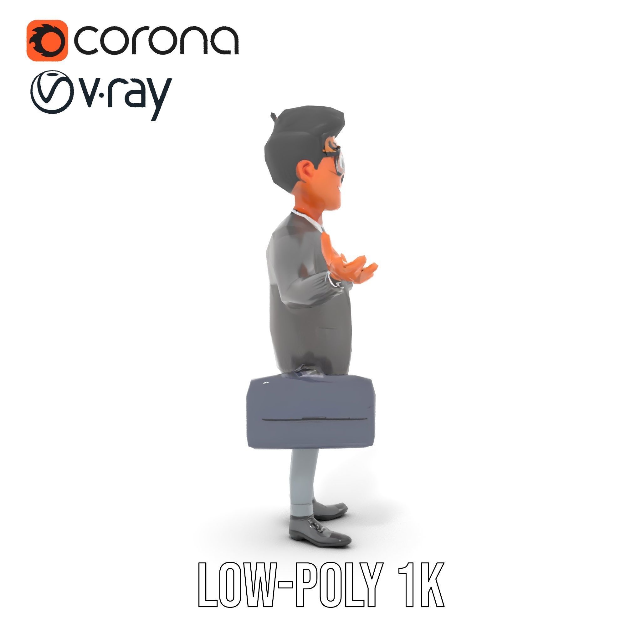 Professional Businessman D Model Rigged and Animated Low-poly 3D model_19