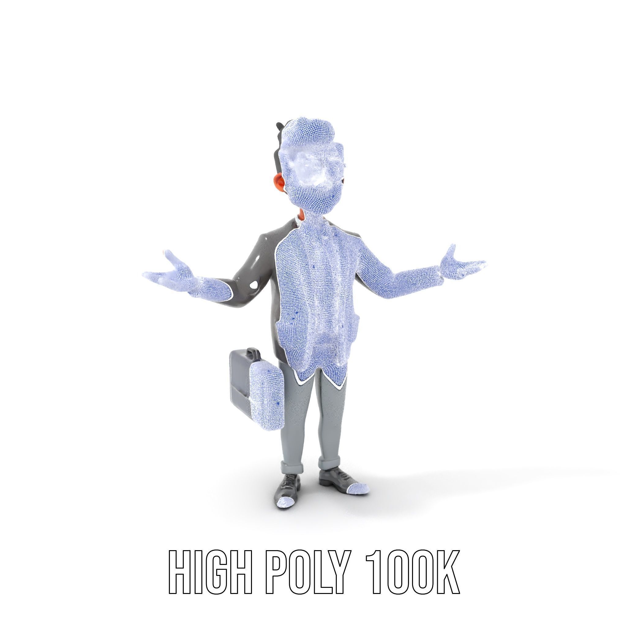 Professional Businessman D Model Rigged and Animated Low-poly 3D model_4