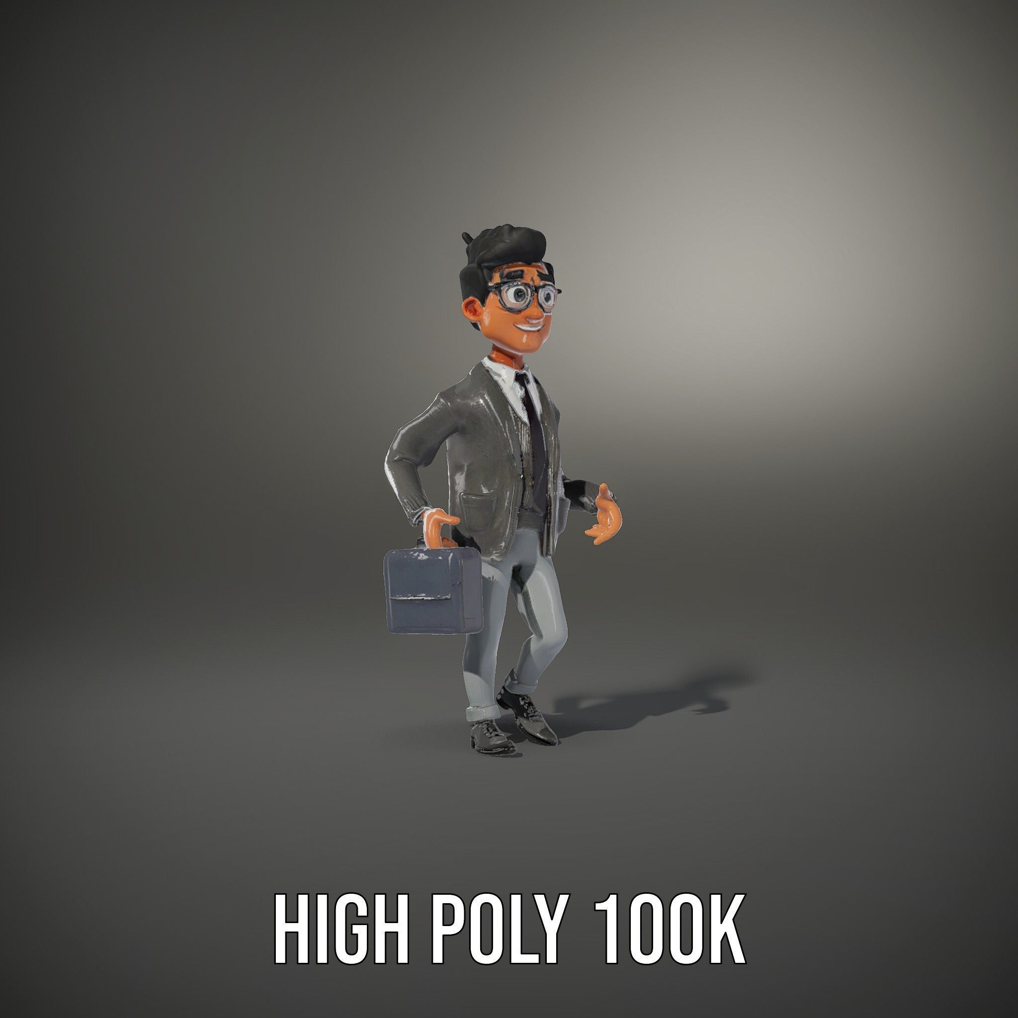 Professional Businessman D Model Rigged and Animated Low-poly 3D model_28