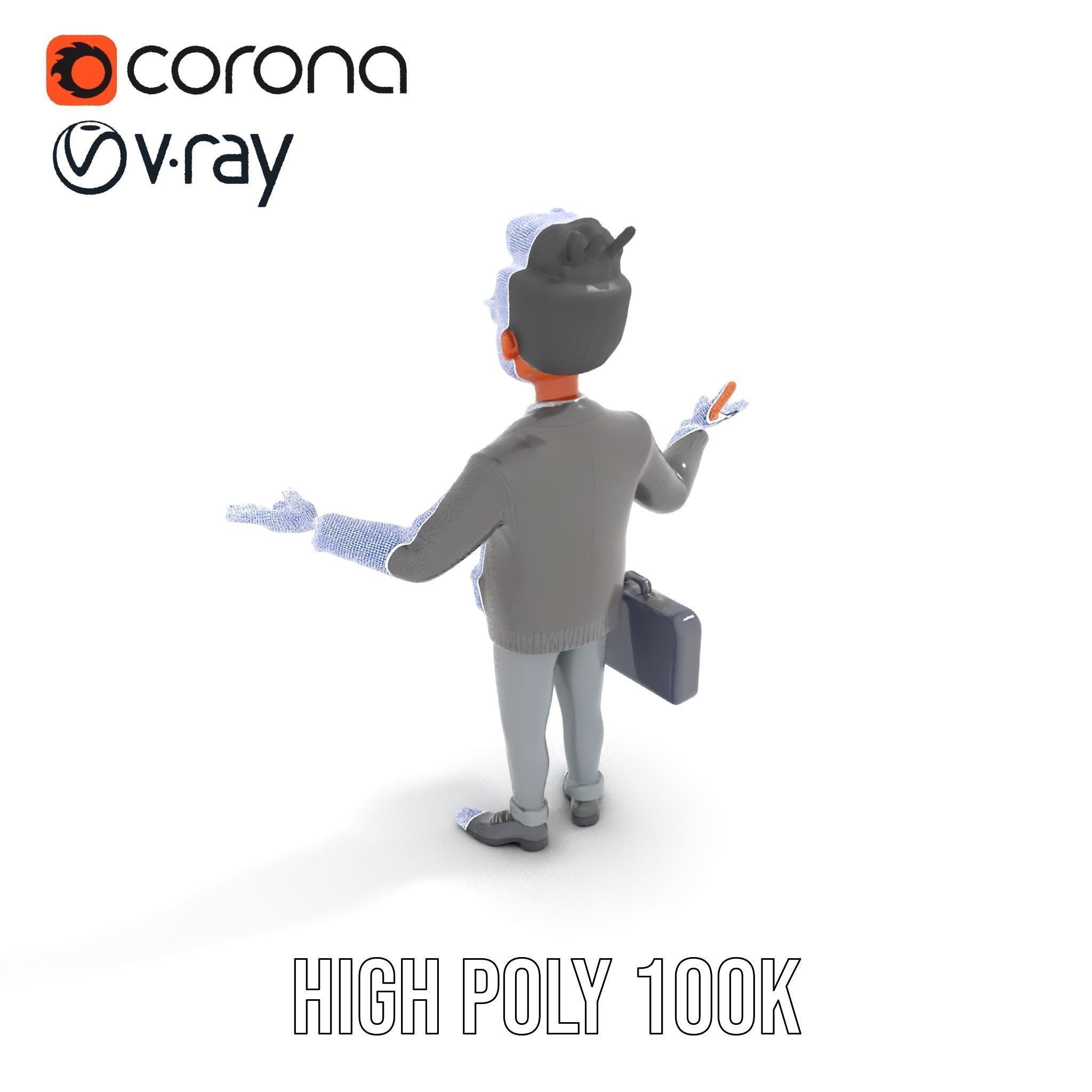 Professional Businessman D Model Rigged and Animated Low-poly 3D model_31