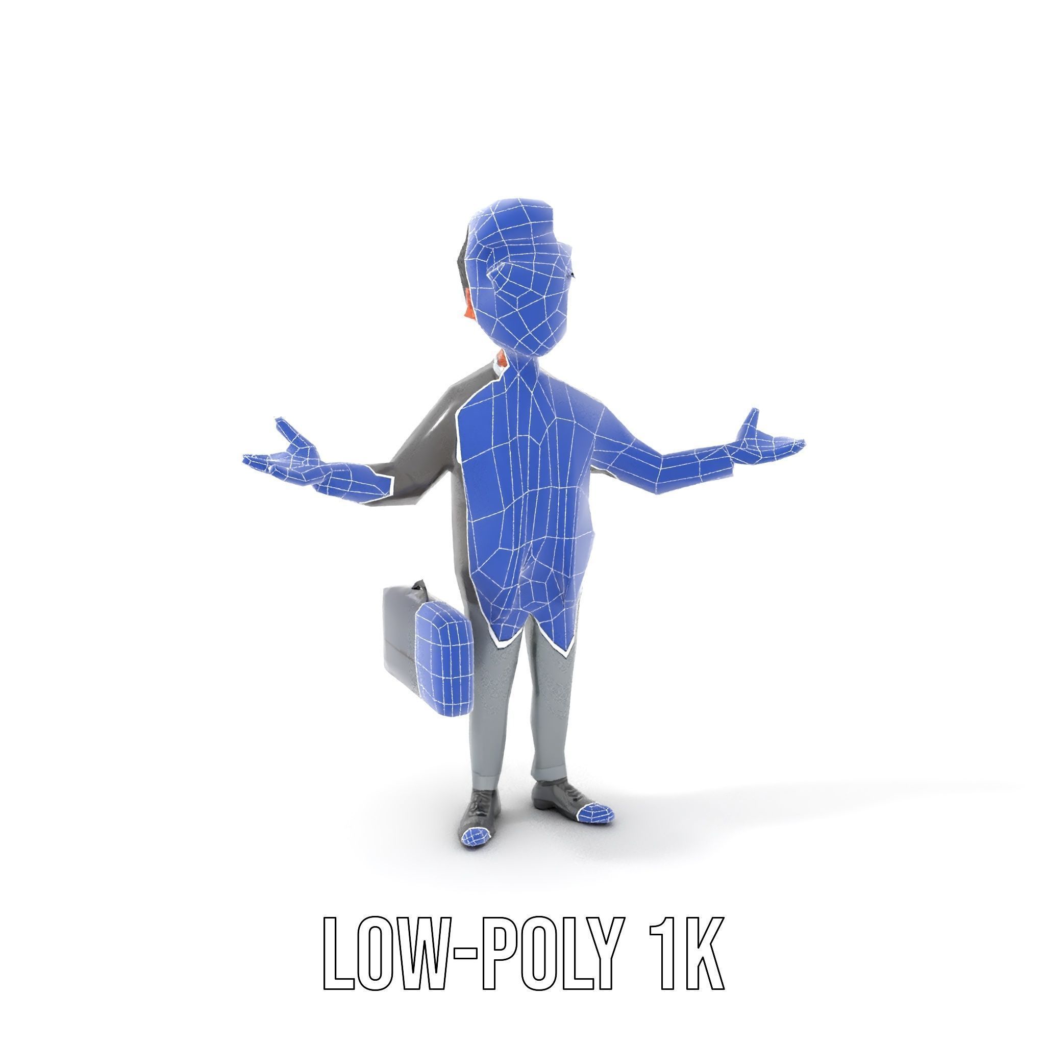 Professional Businessman D Model Rigged and Animated Low-poly 3D model_16