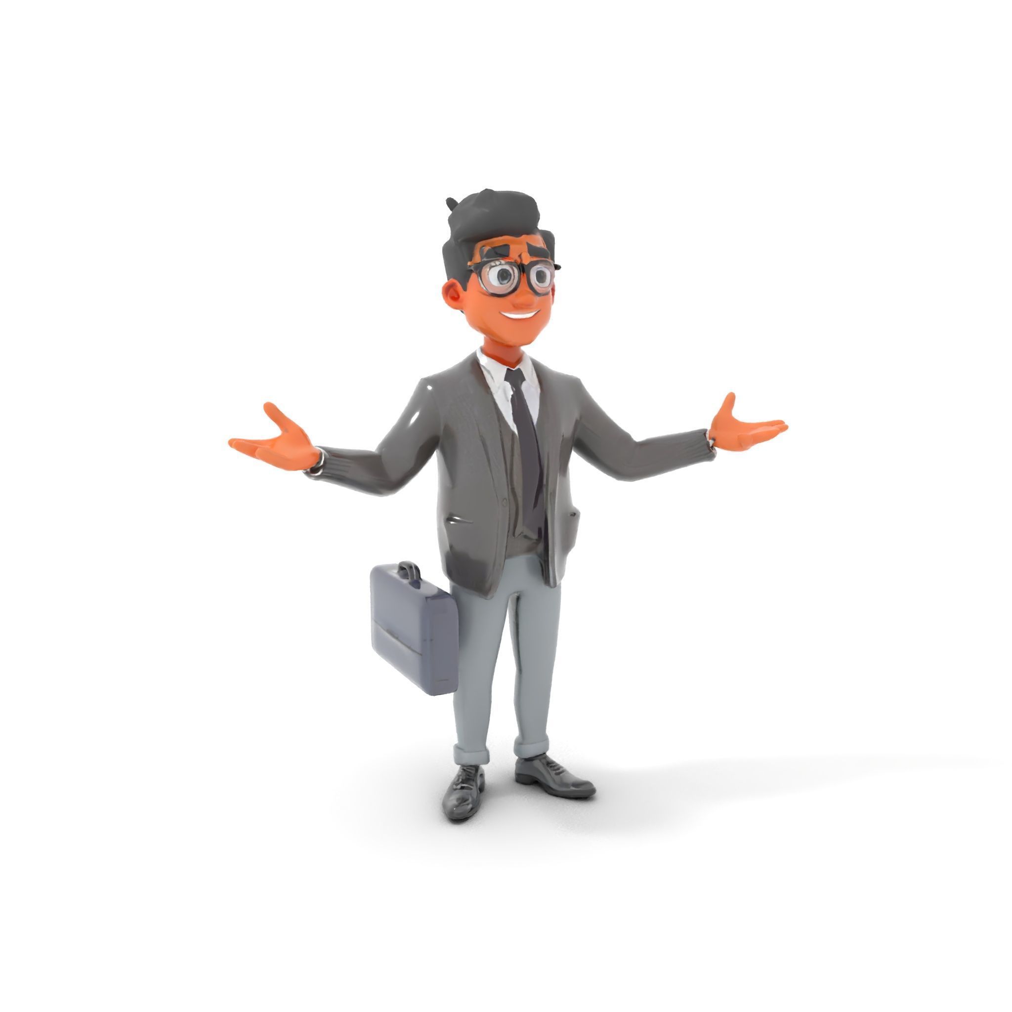 Professional Businessman D Model Rigged and Animated Low-poly 3D model_18