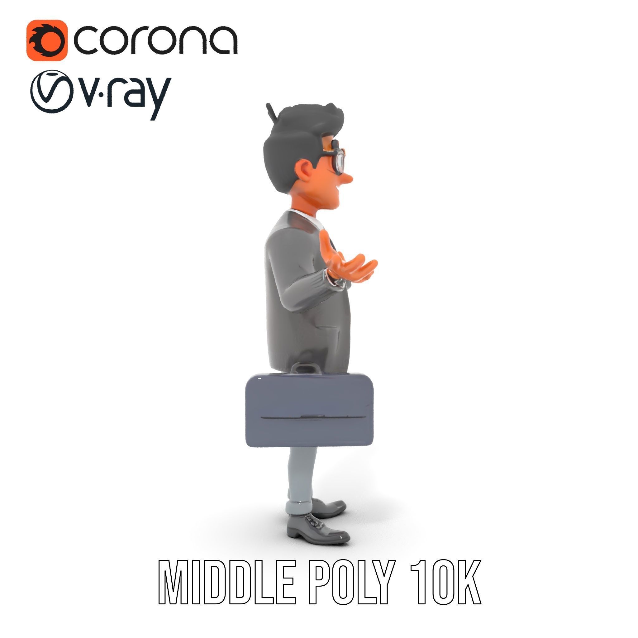 Professional Businessman D Model Rigged and Animated Low-poly 3D model_10