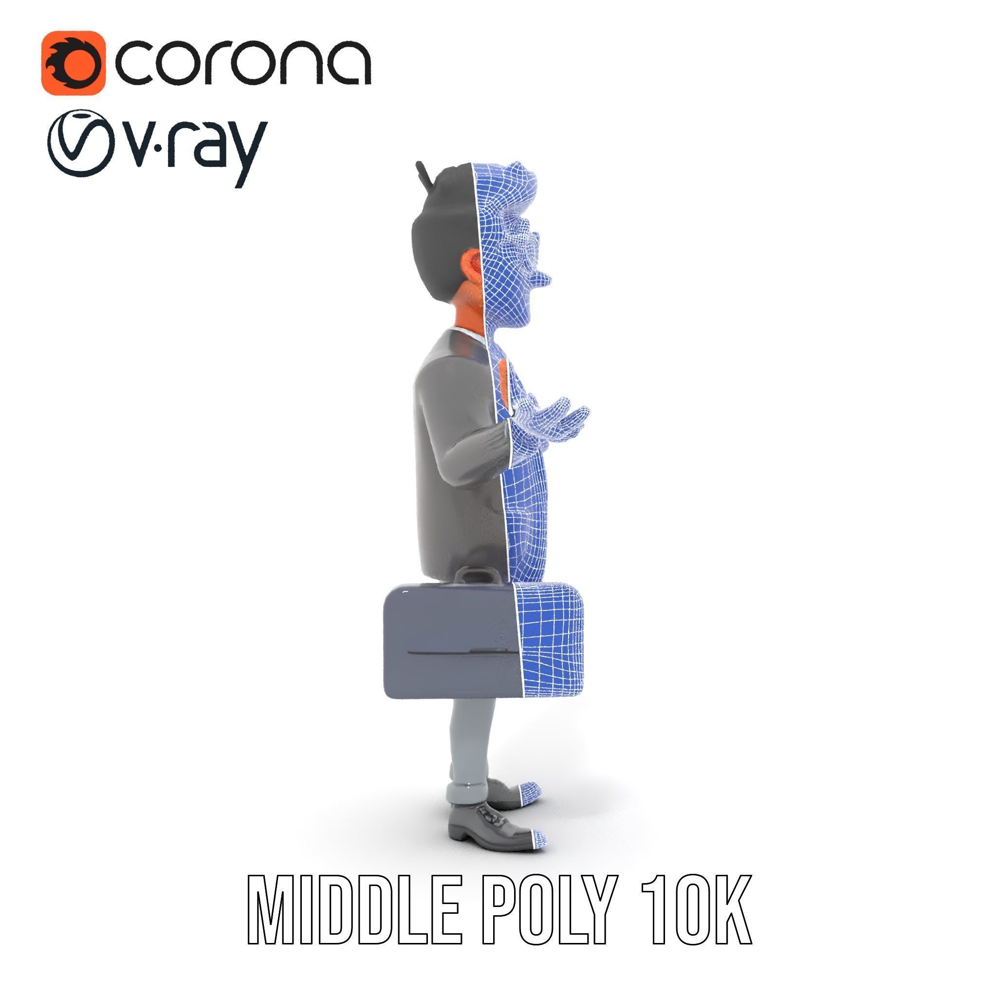 Professional Businessman D Model Rigged and Animated Low-poly 3D model_34