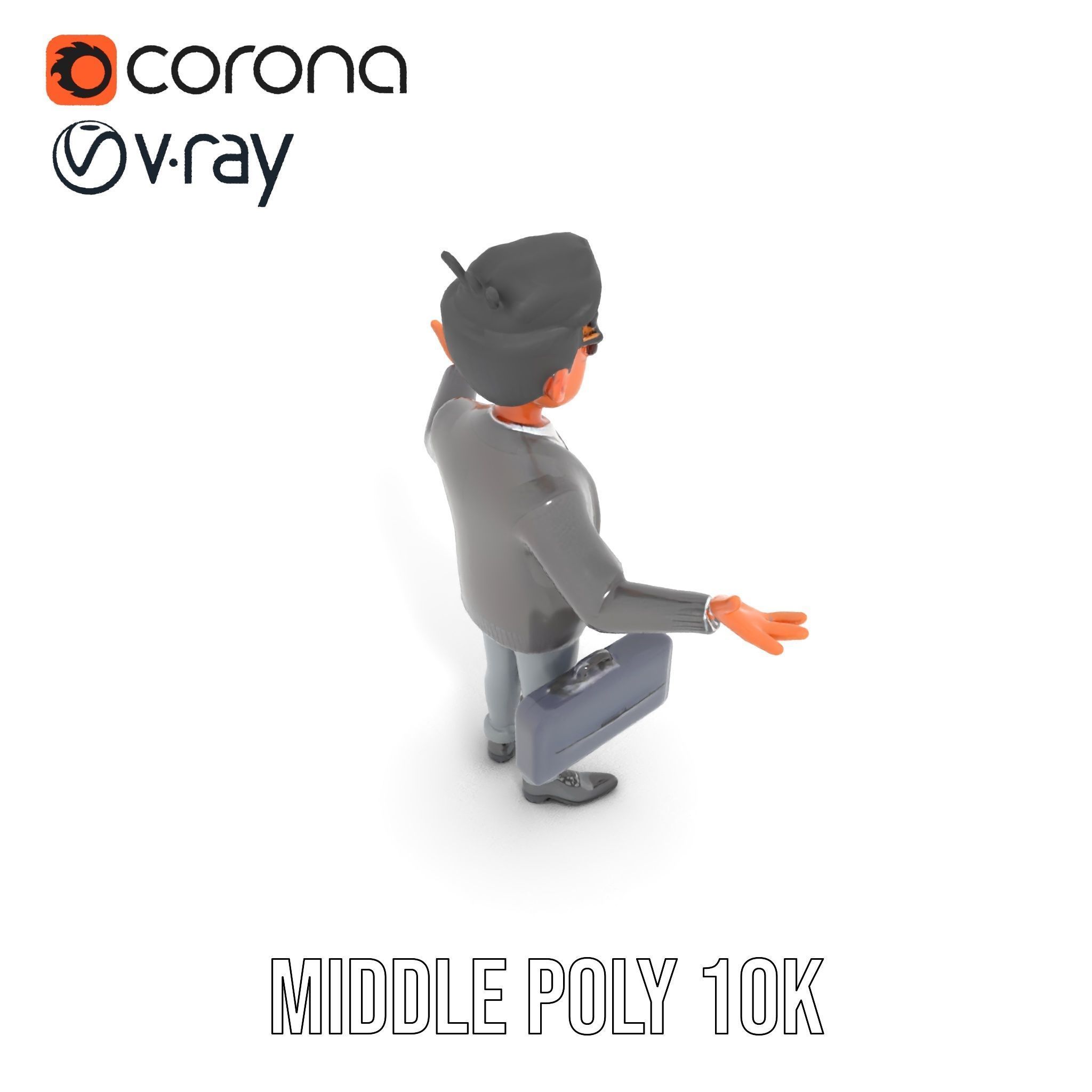 Professional Businessman D Model Rigged and Animated Low-poly 3D model_15