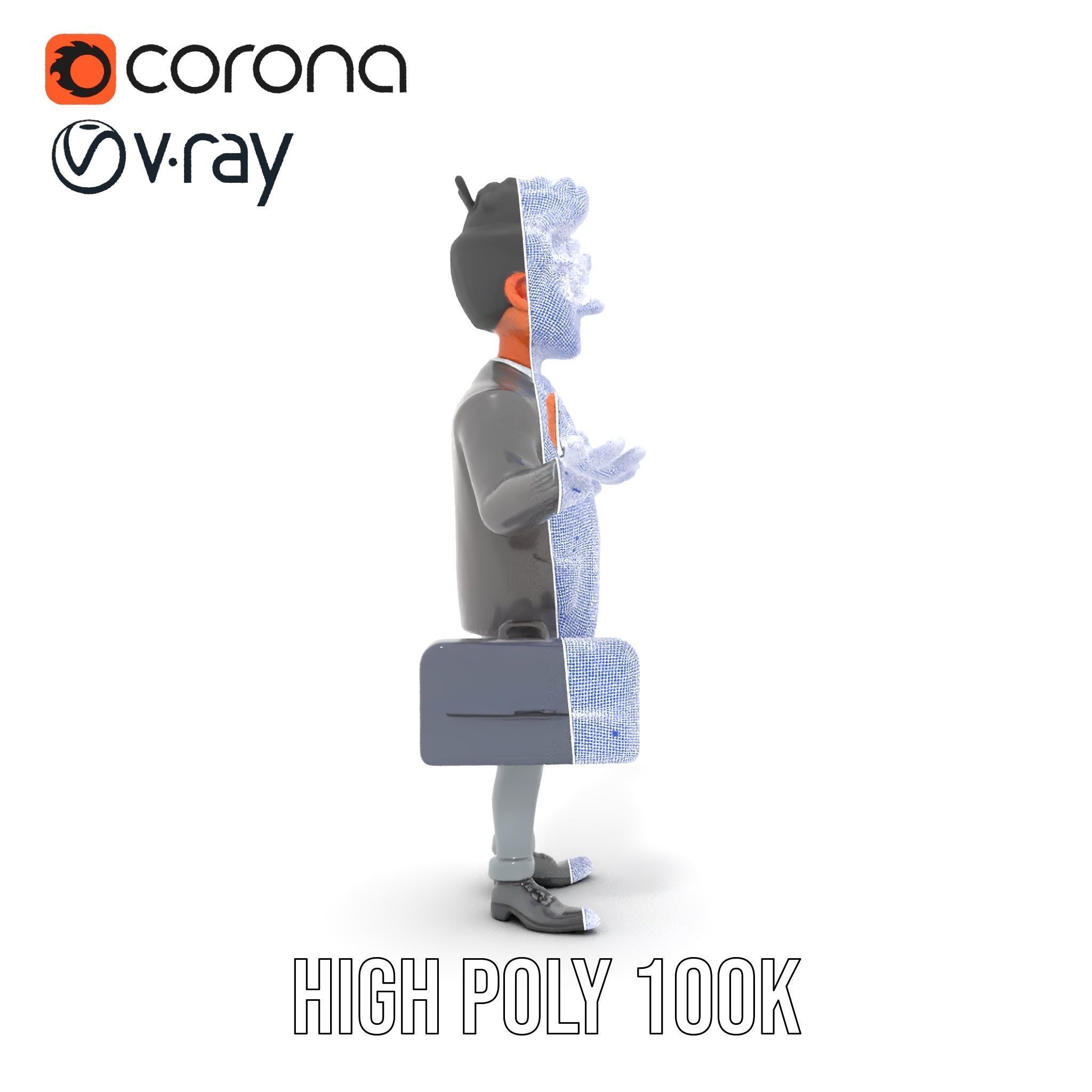 Professional Businessman D Model Rigged and Animated Low-poly 3D model_35