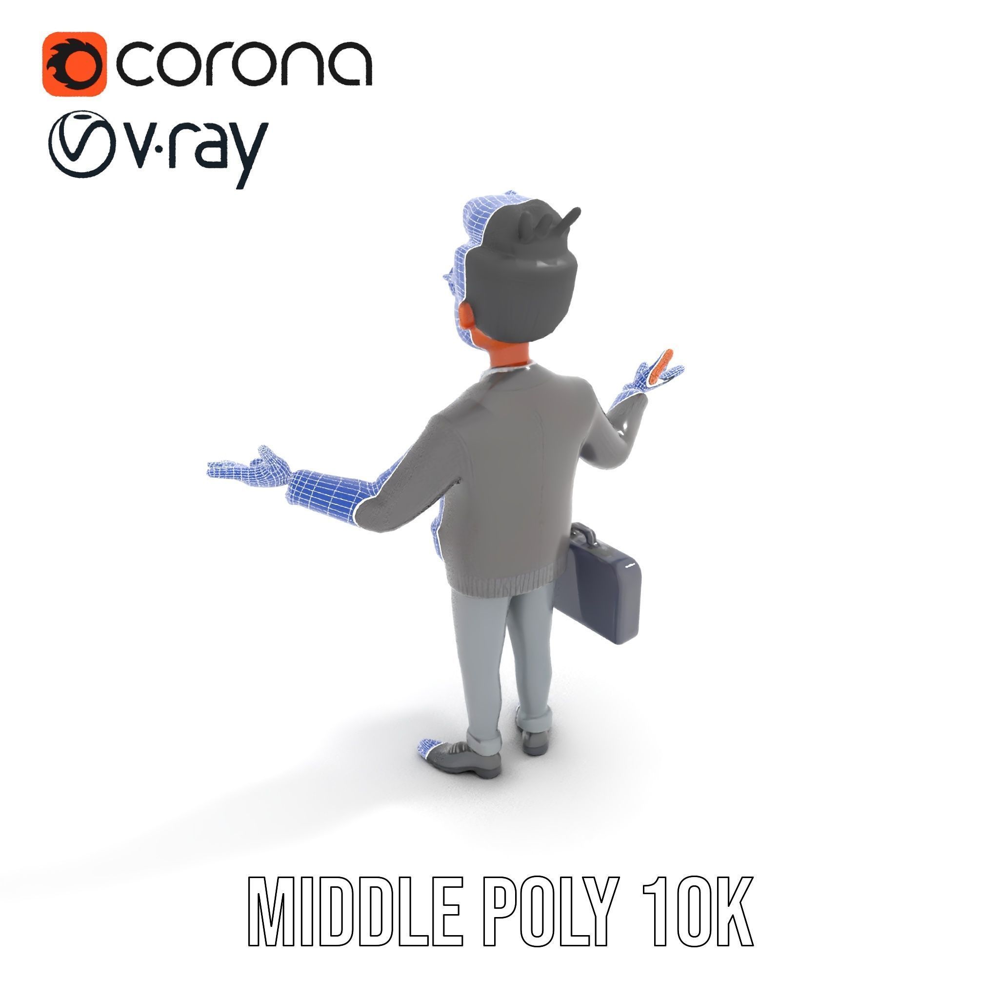 Professional Businessman D Model Rigged and Animated Low-poly 3D model_29