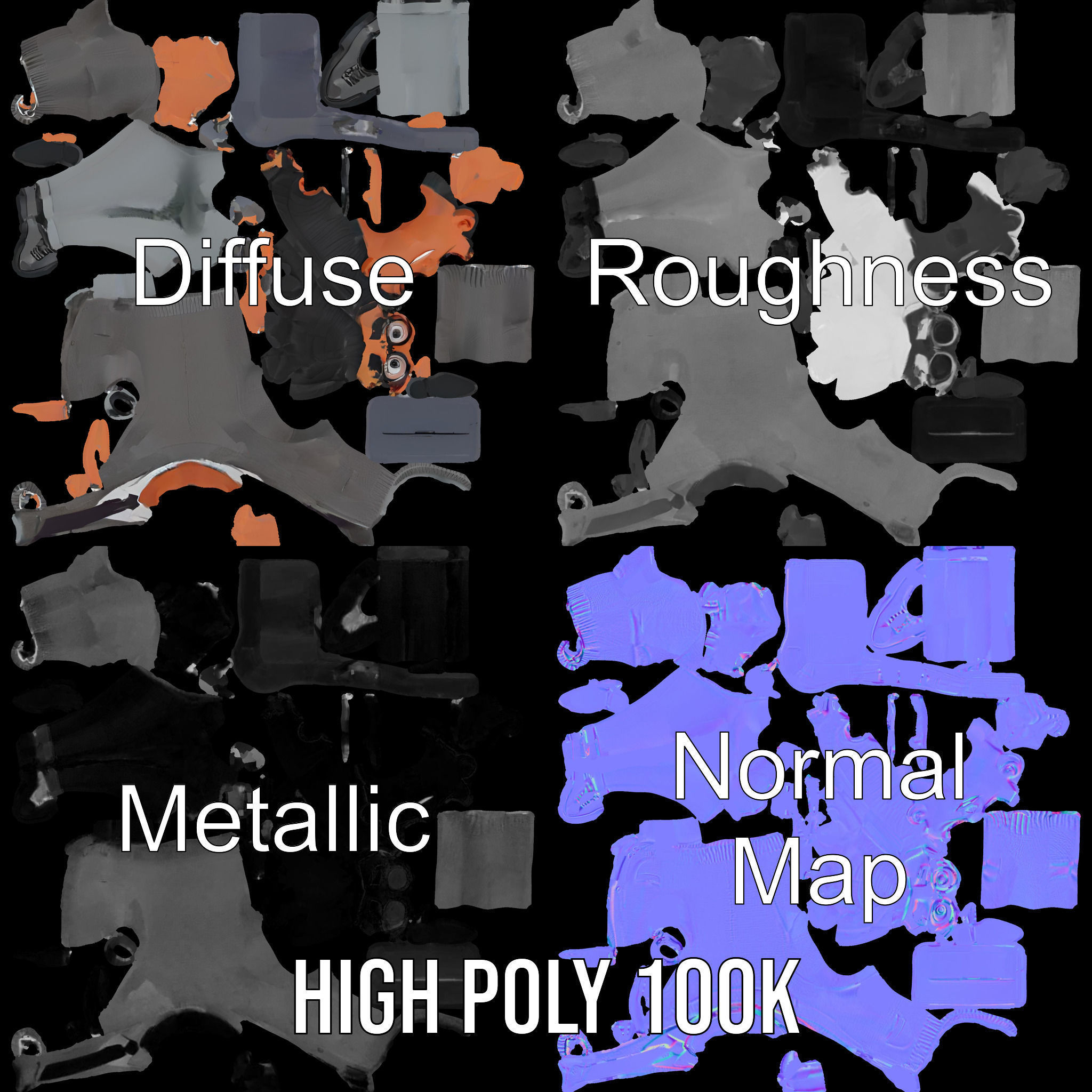 Professional Businessman D Model Rigged and Animated Low-poly 3D model_3