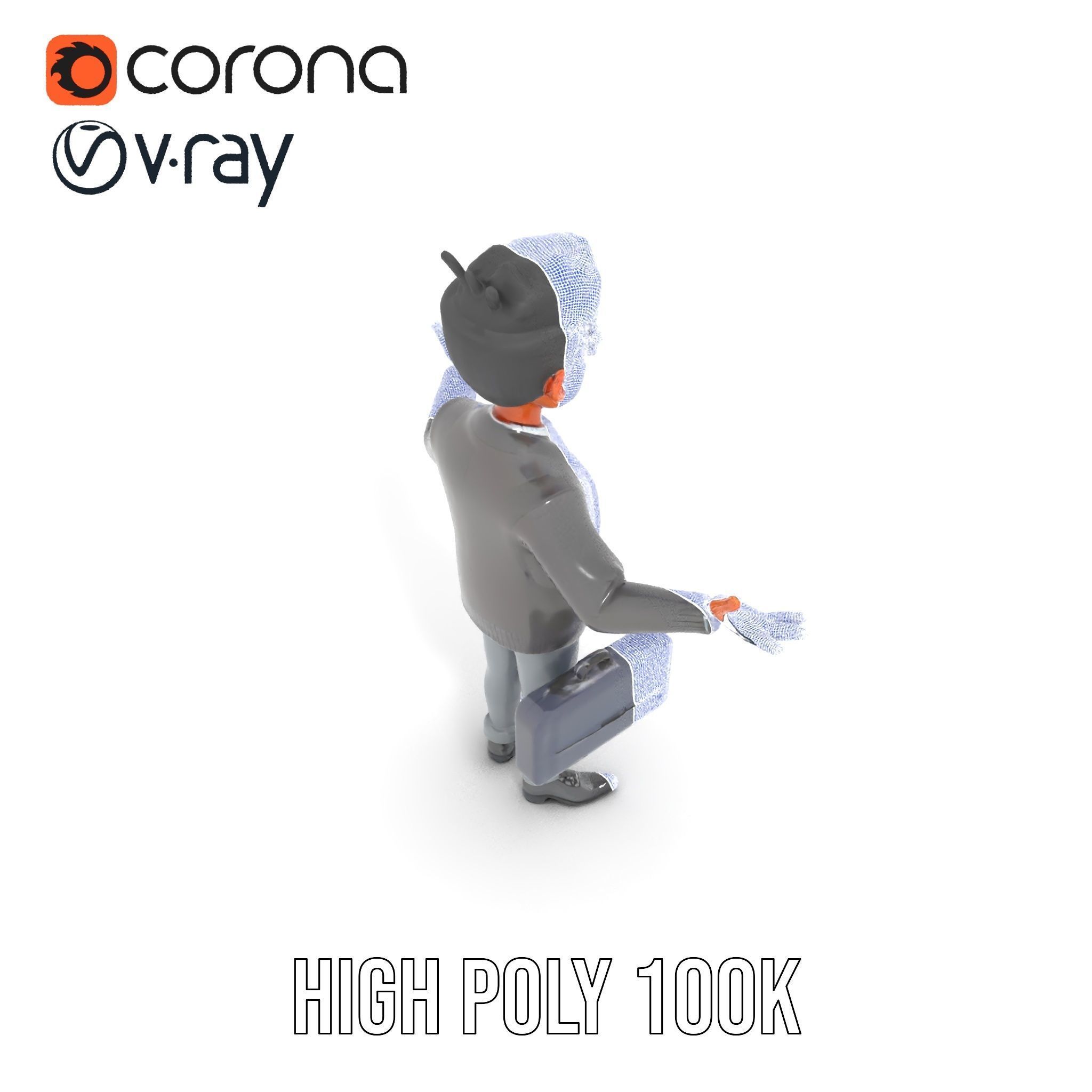 Professional Businessman D Model Rigged and Animated Low-poly 3D model_33