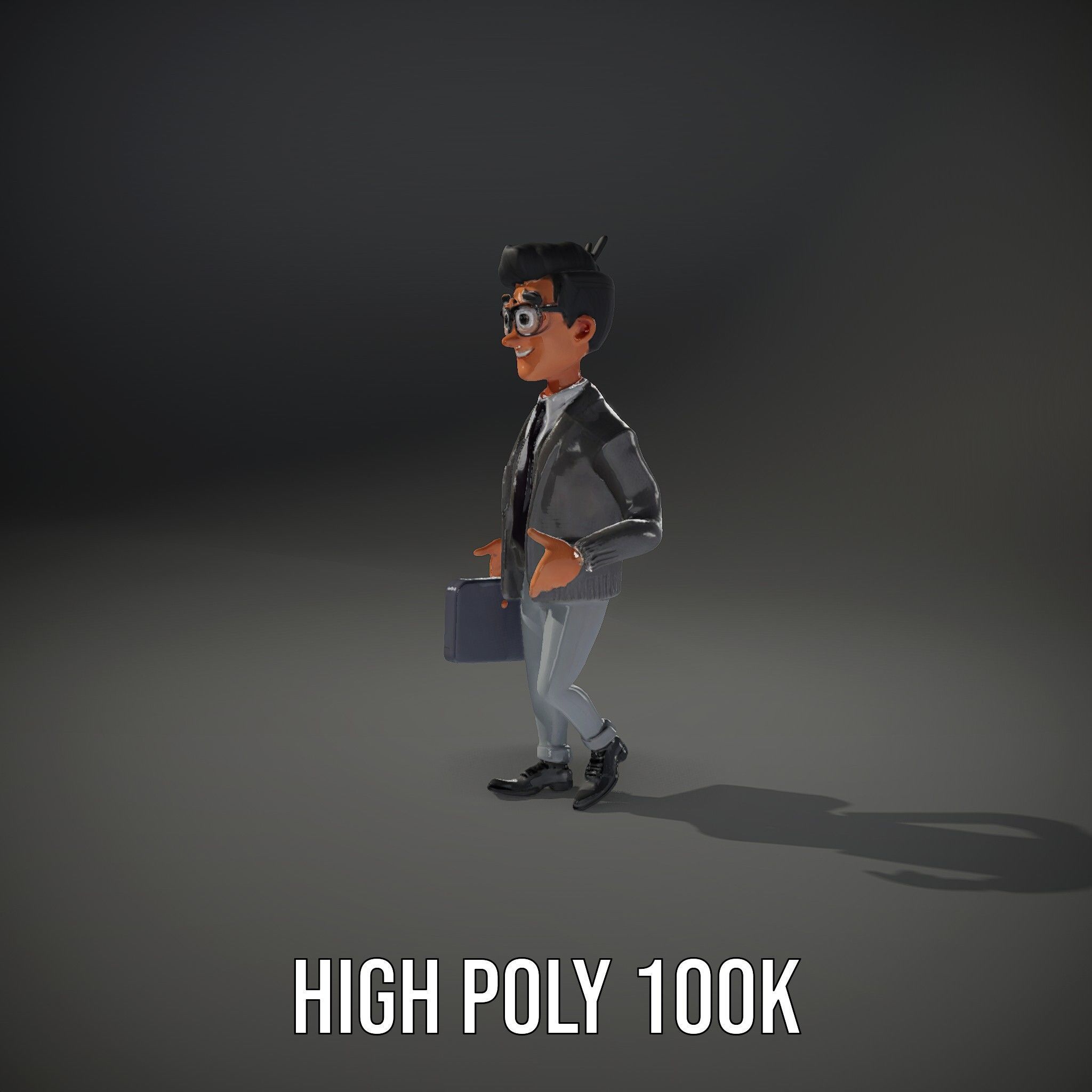 Professional Businessman D Model Rigged and Animated Low-poly 3D model_25