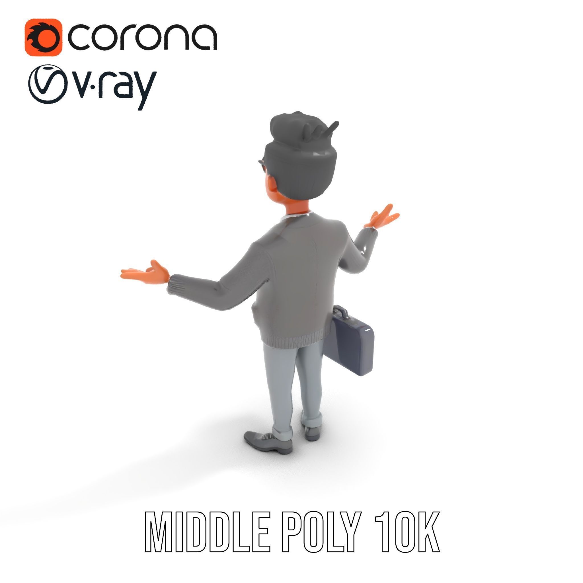 Professional Businessman D Model Rigged and Animated Low-poly 3D model_21