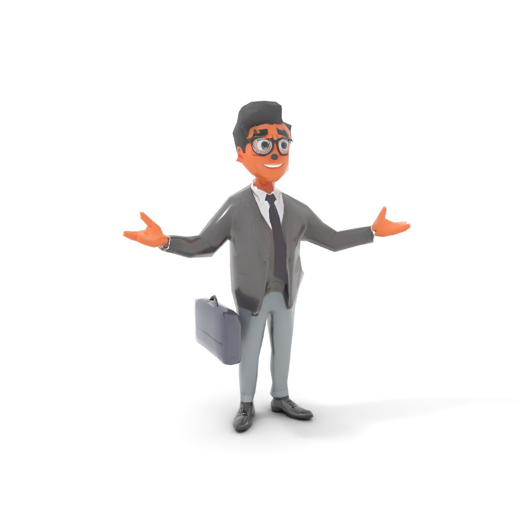 Professional Businessman D Model Rigged and Animated Low-poly 3D model_11