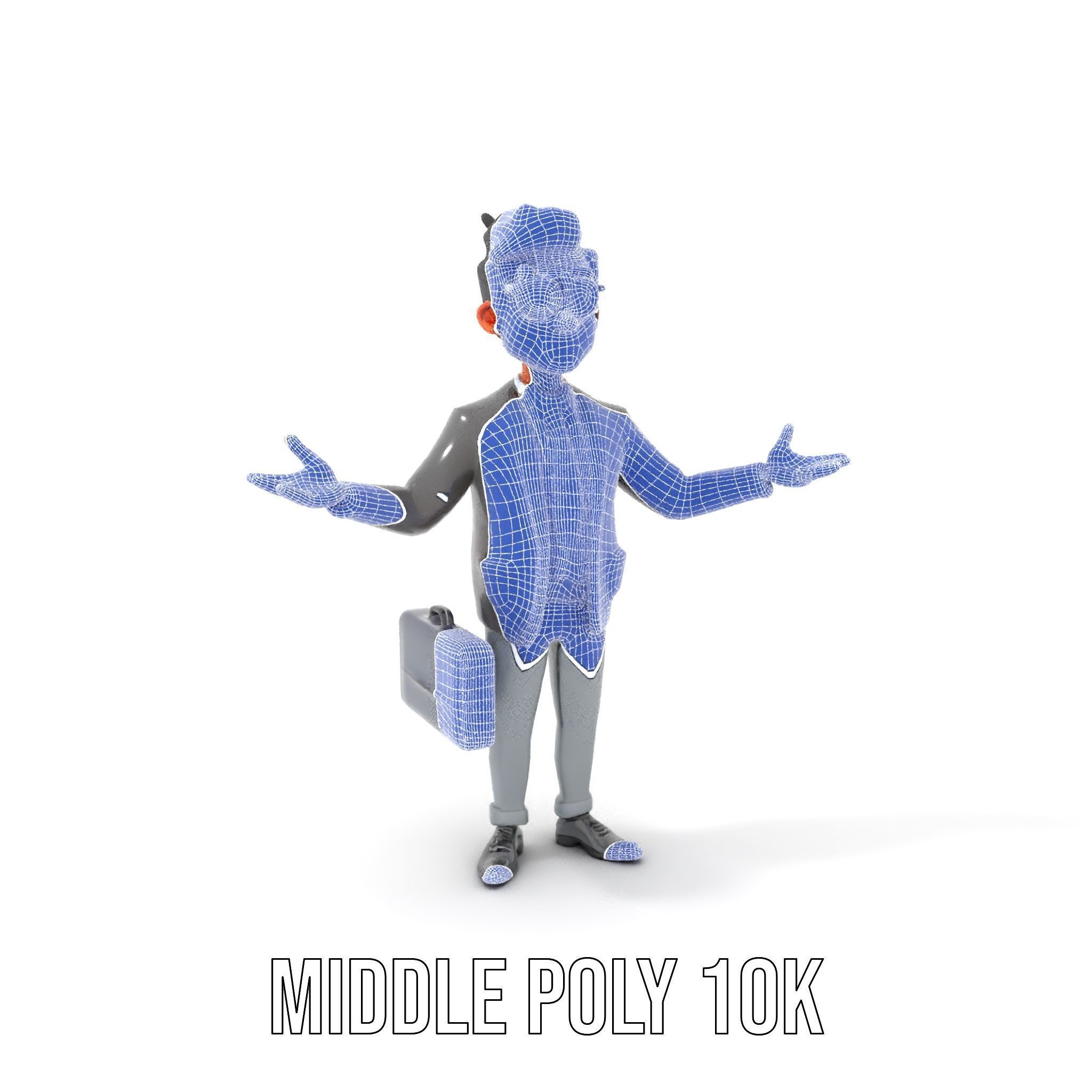 Professional Businessman D Model Rigged and Animated Low-poly 3D model_23