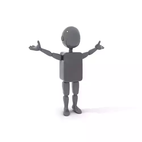 Minimalist Black Mannequin Character Rigged and Animated