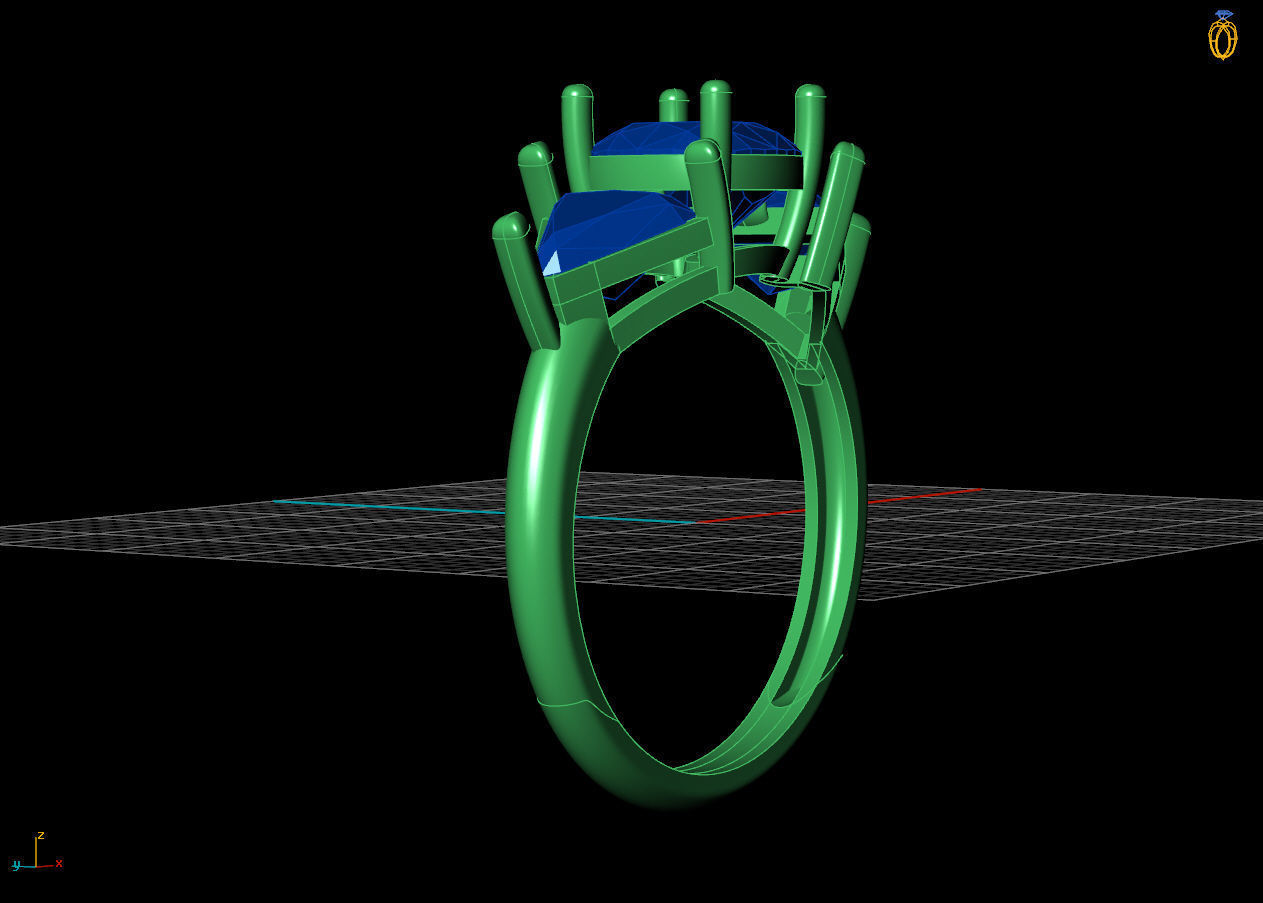 Triangle ring 3D print model_5