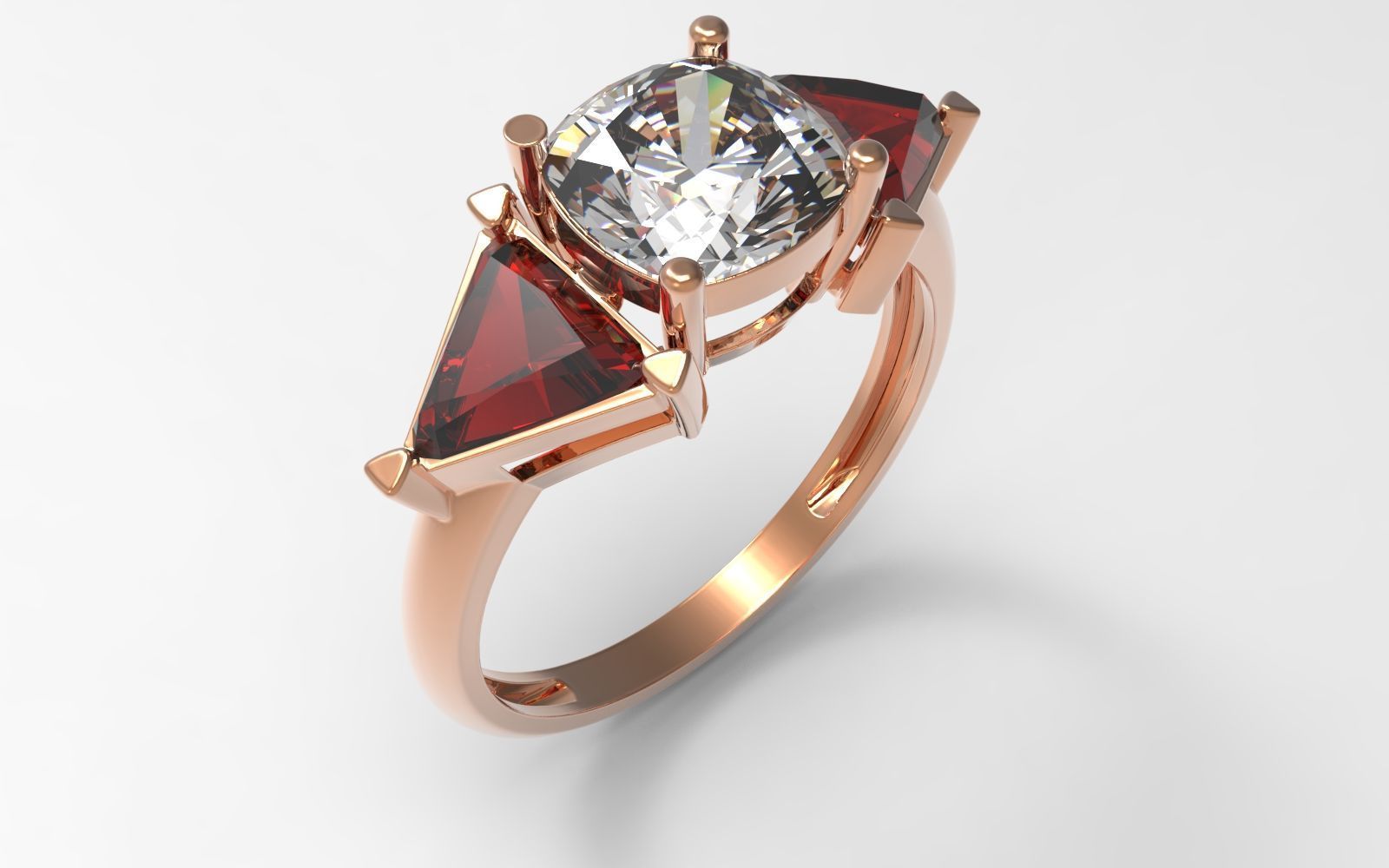 Triangle ring 3D print model_1