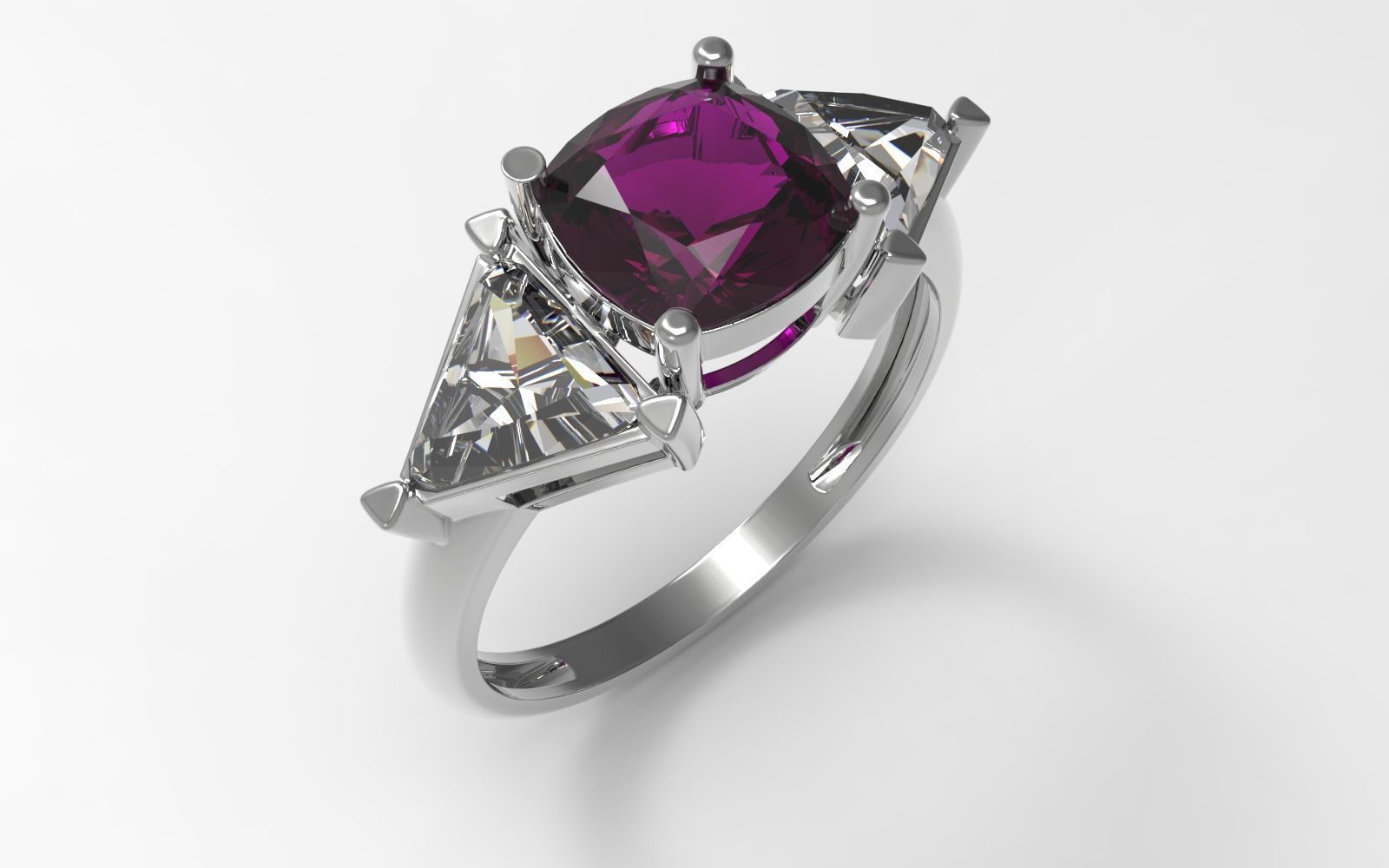 Triangle ring 3D print model_2