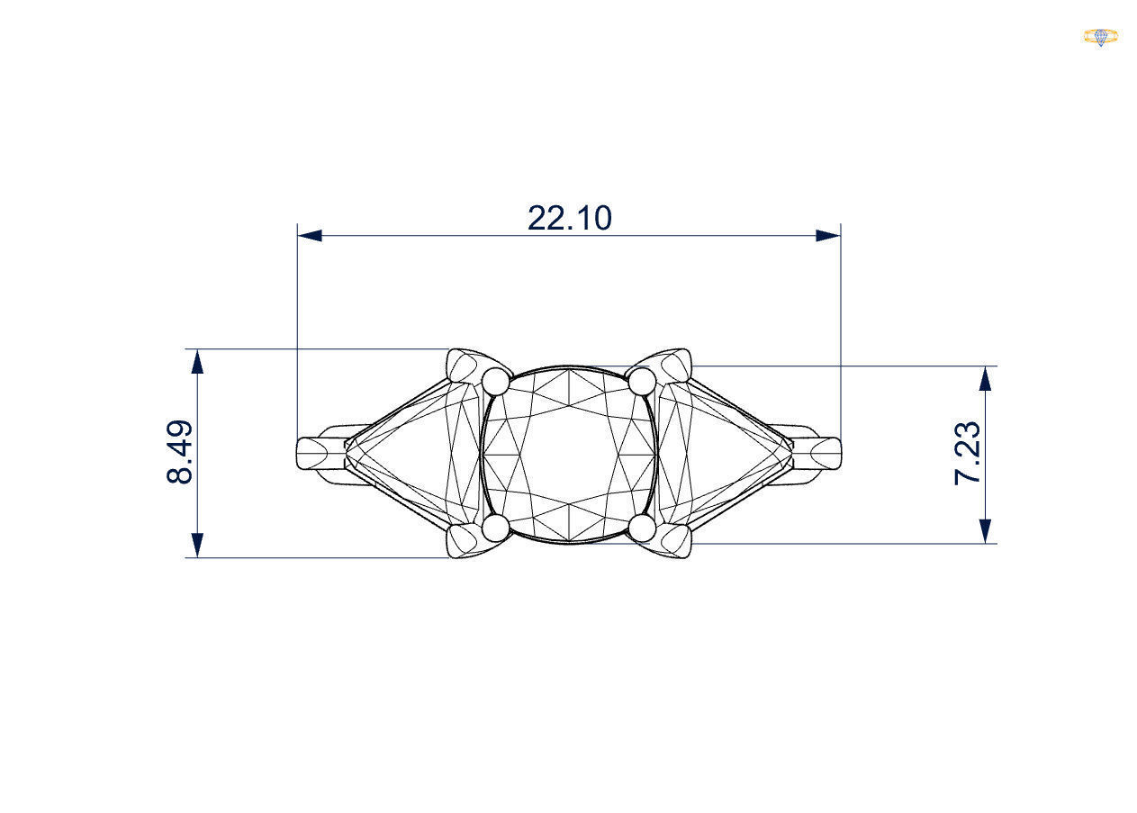 Triangle ring 3D print model_13