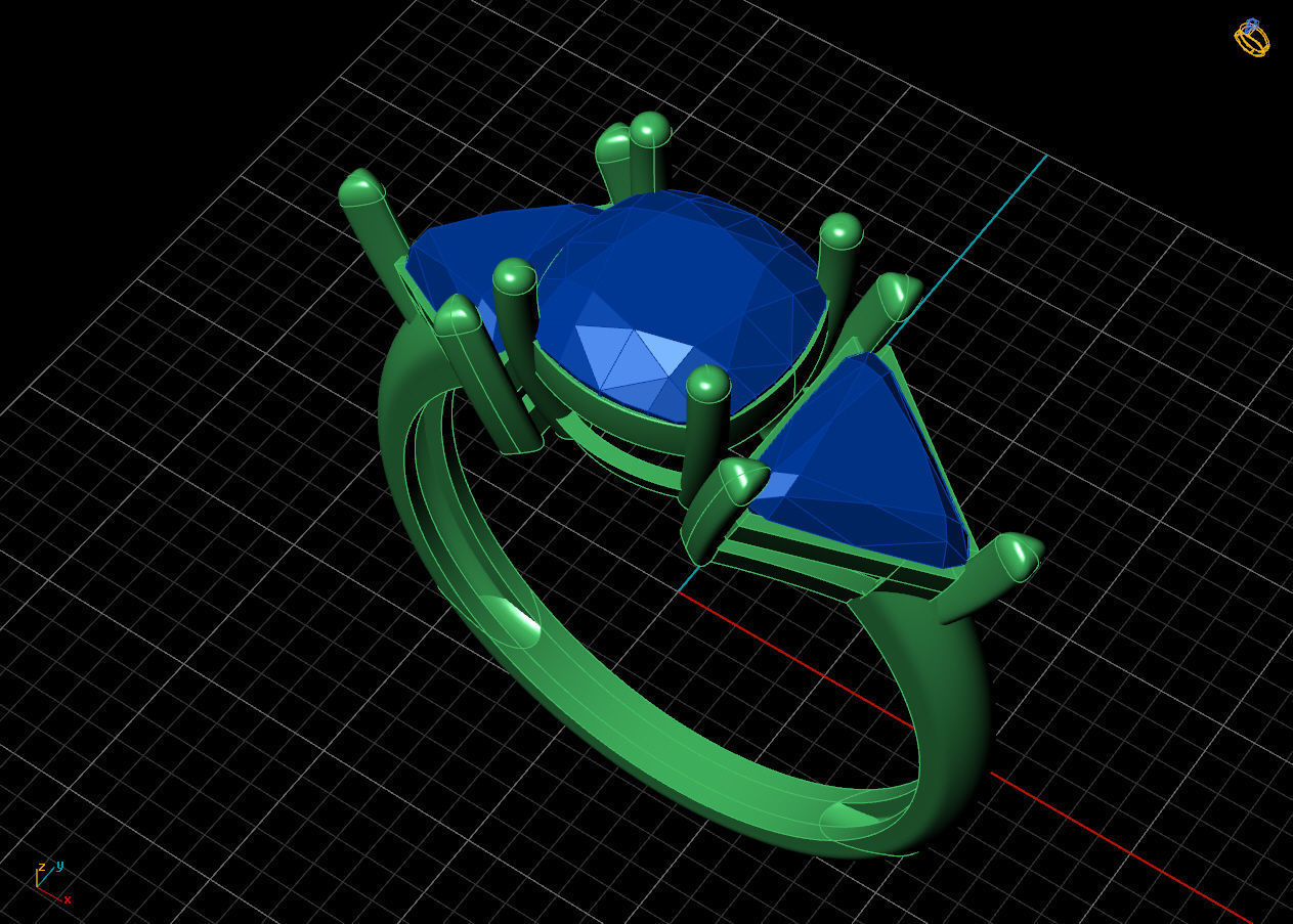 Triangle ring 3D print model_3