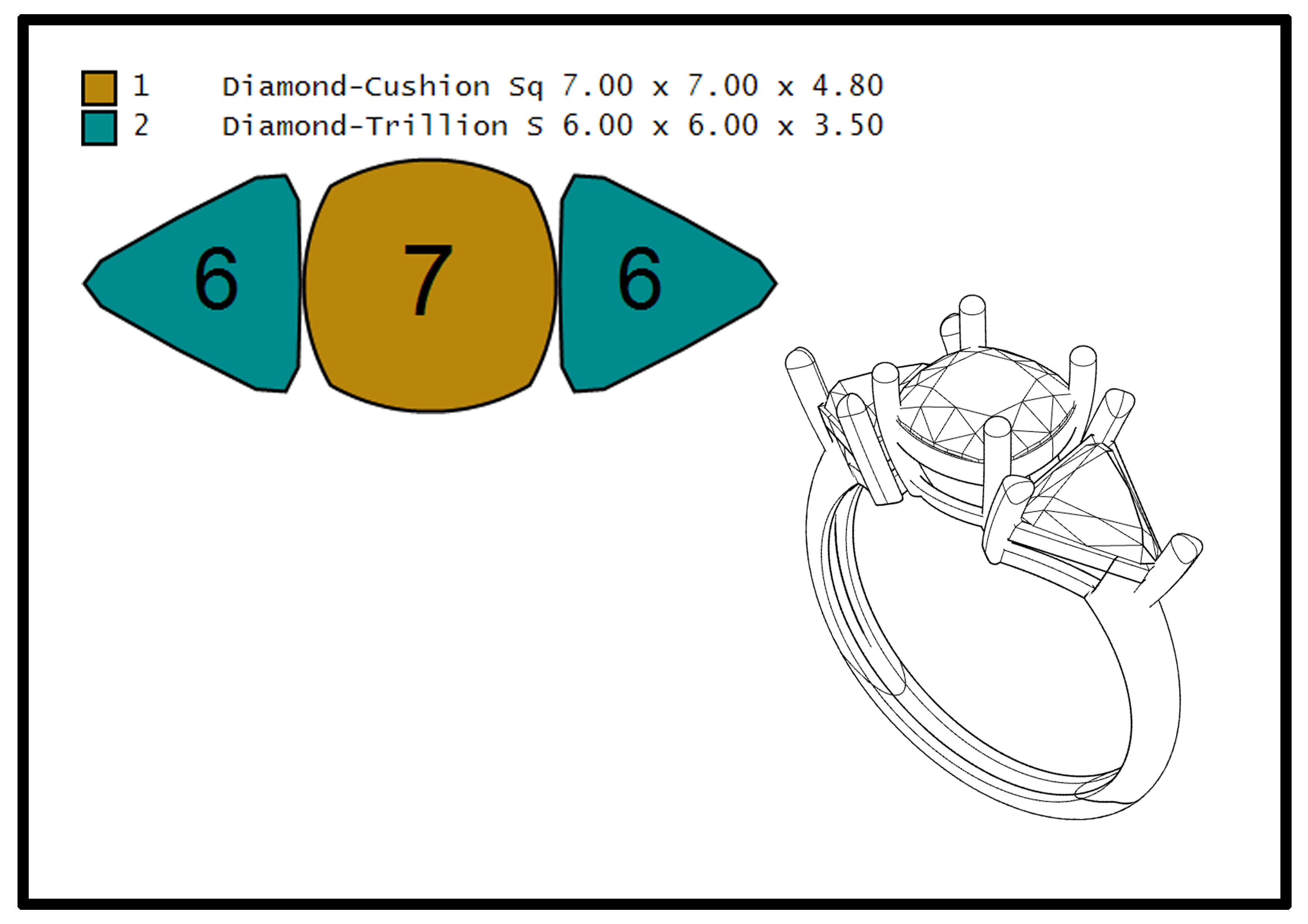 Triangle ring 3D print model_9
