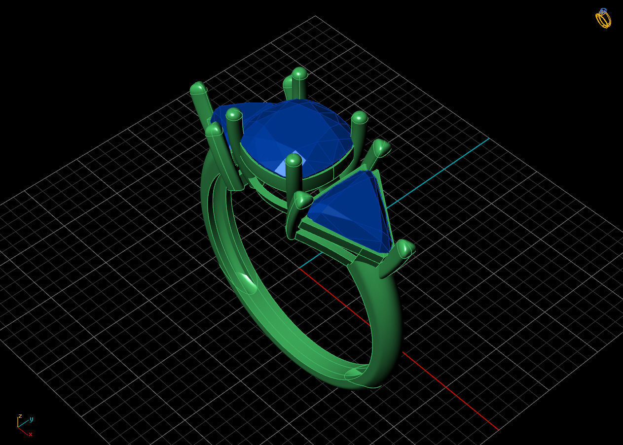 Triangle ring 3D print model_4