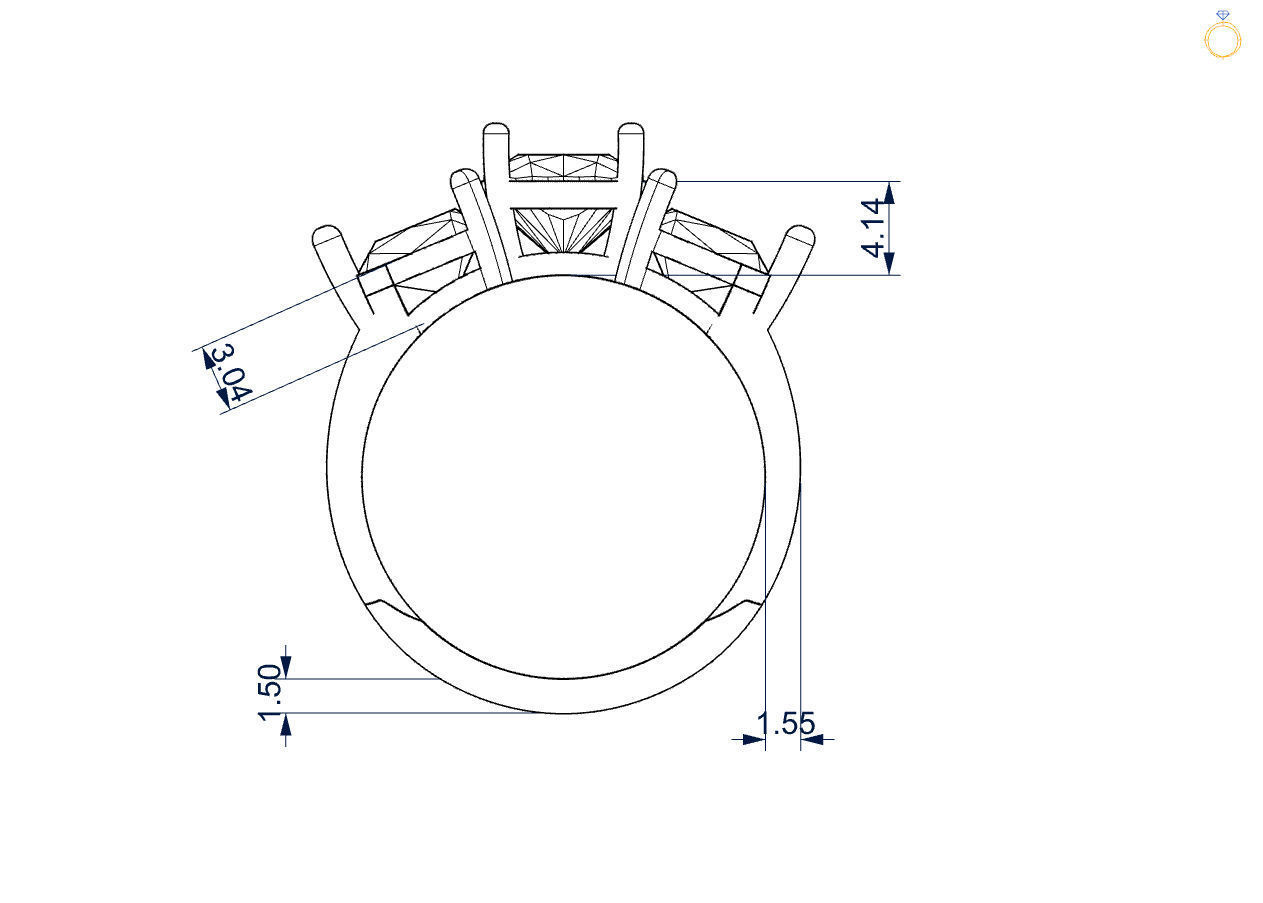Triangle ring 3D print model_11