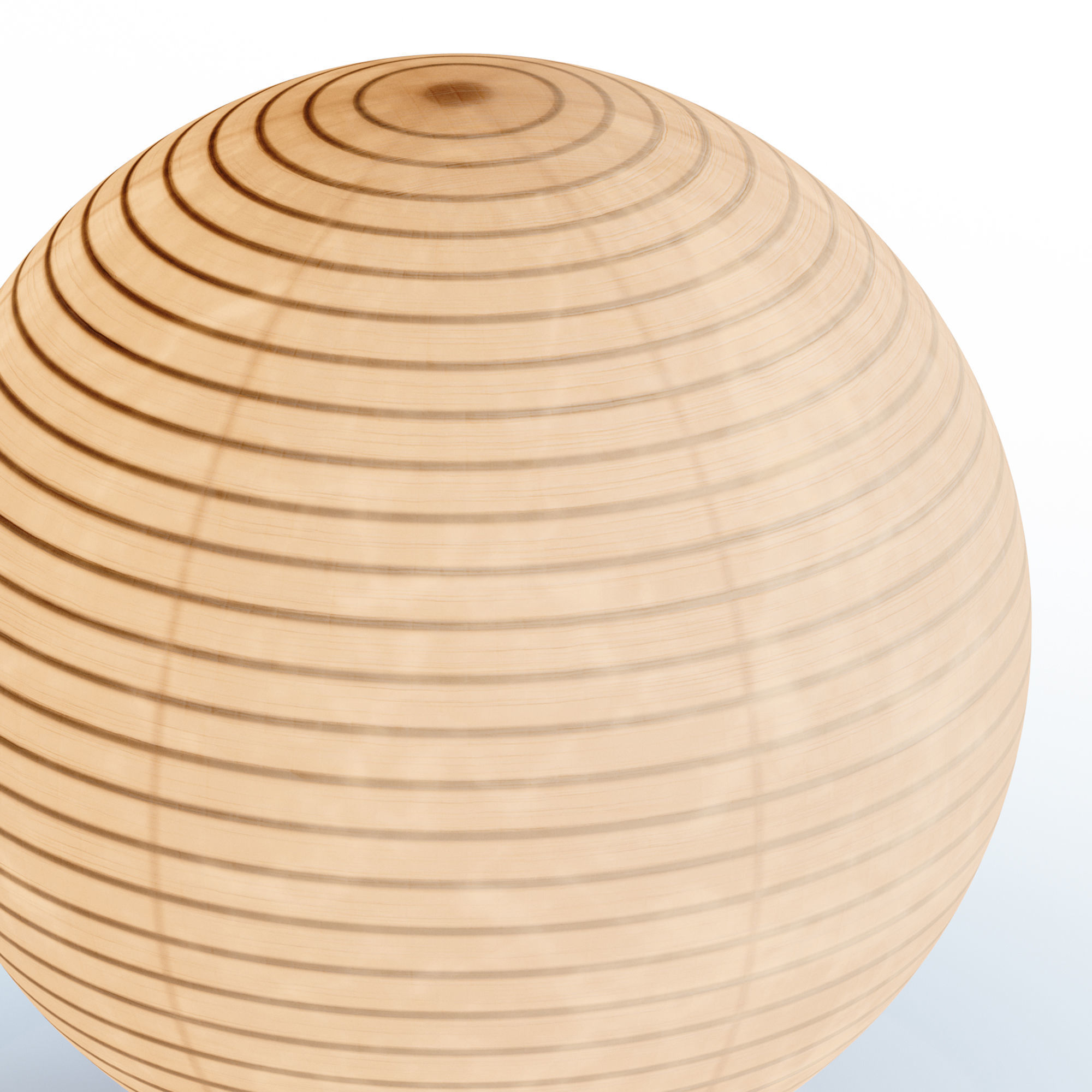 Round LED Japanese Style Lantern Rice Paper Desk Lamp 3D model_9