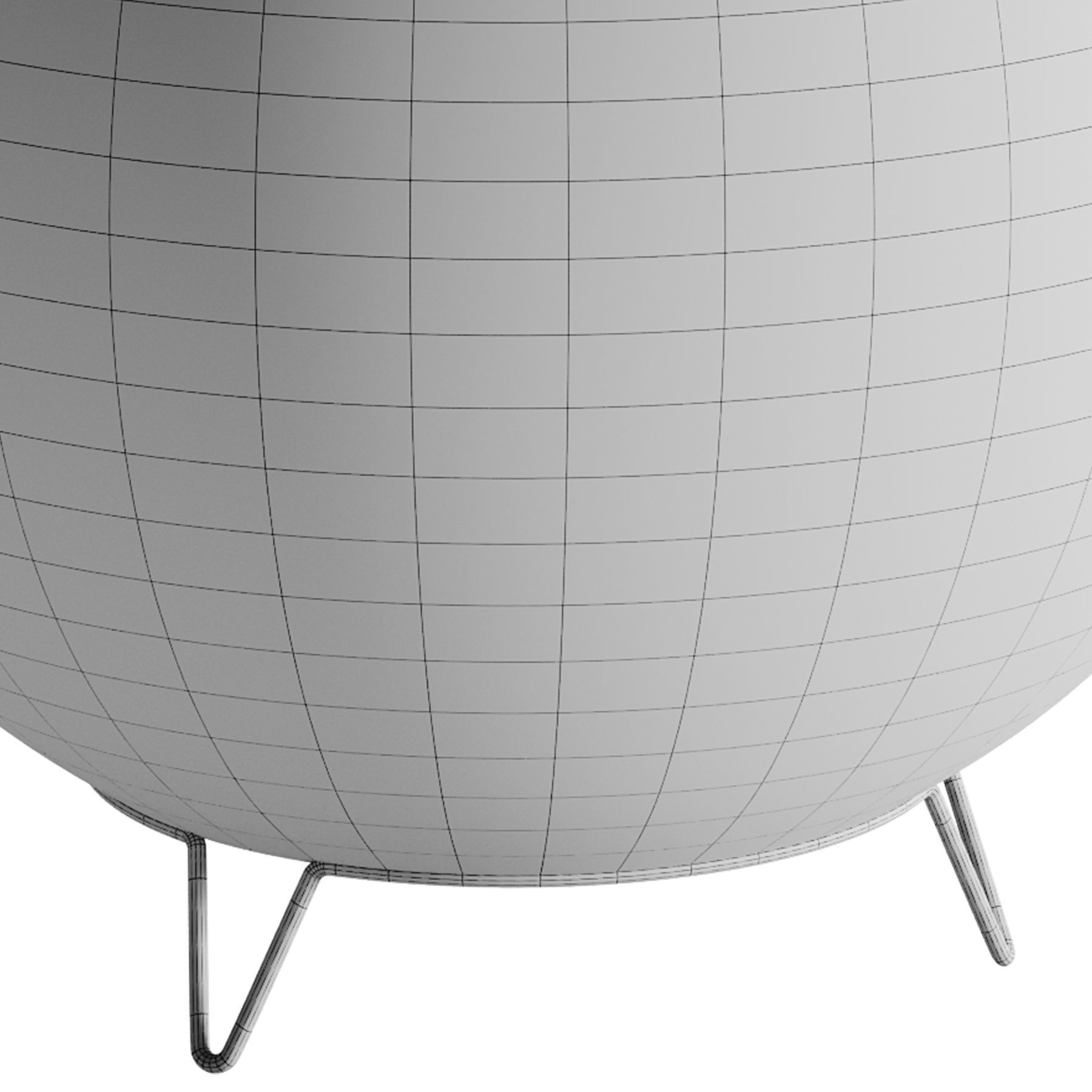 Round LED Japanese Style Lantern Rice Paper Desk Lamp 3D model_15