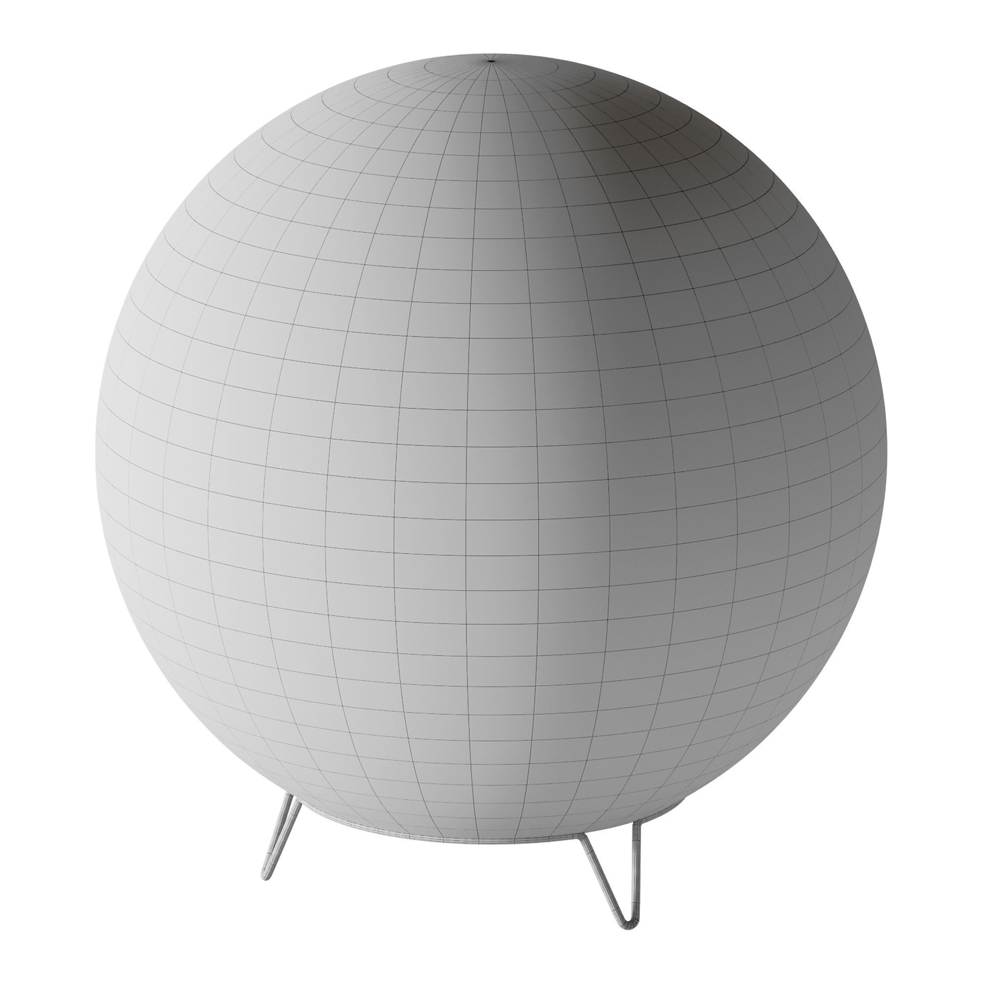 Round LED Japanese Style Lantern Rice Paper Desk Lamp 3D model_14