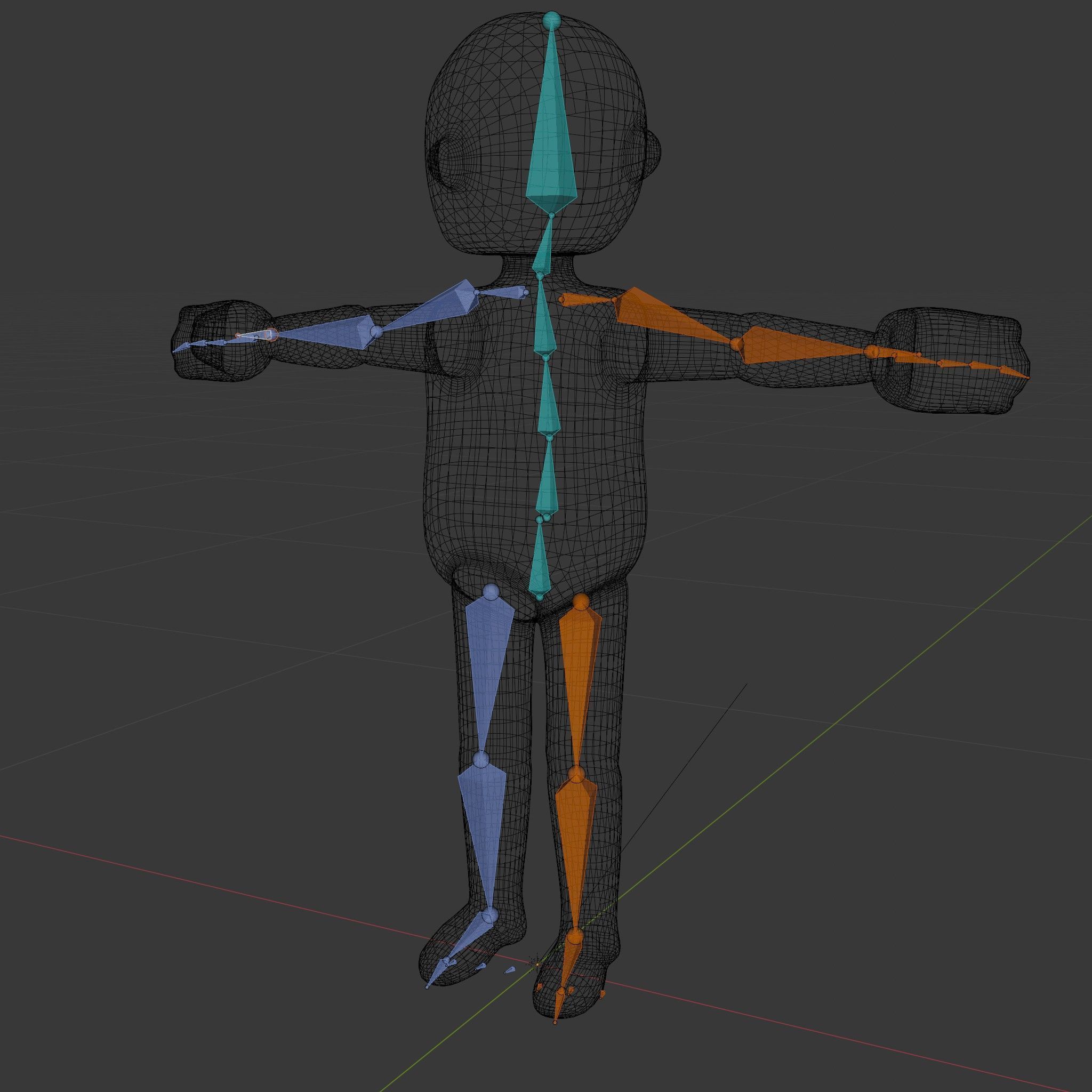 Simple Blank Base Model Rigged and Animated Low-poly 3D model_6